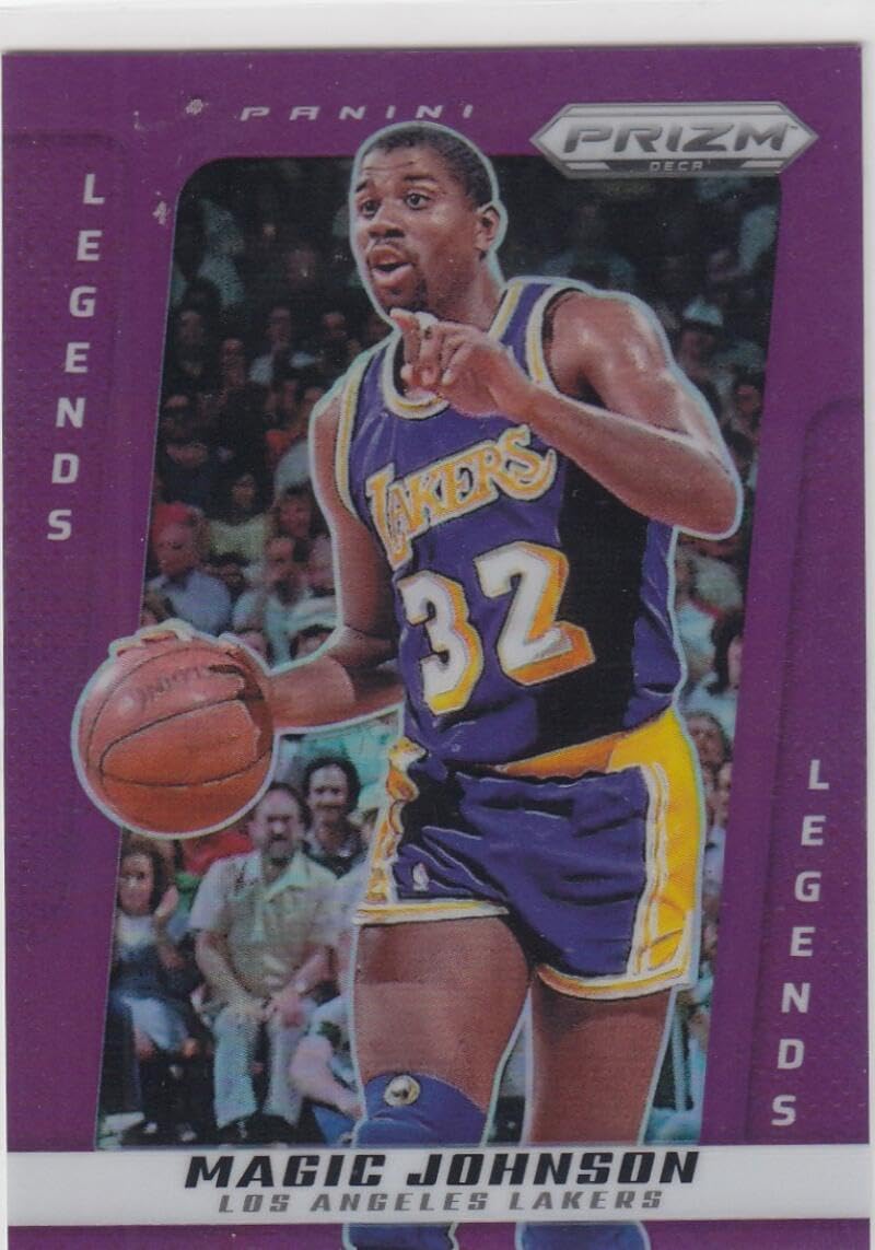 Basketball Trading Card 2024-25 Panini Prizm Deca Prizms Purple #204 Magic Johnson Legend EX/NM 21/99 Lakers