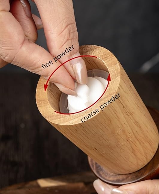 Wood Spice Grinder,Acacia Wood Pepper Mill,Pine Tree Manual Salt and Pepper Mills, Refillable Spice Tools,Wood Seasoning Mill Adjustable Coarseness Fine to Coarse (Pine Tree)