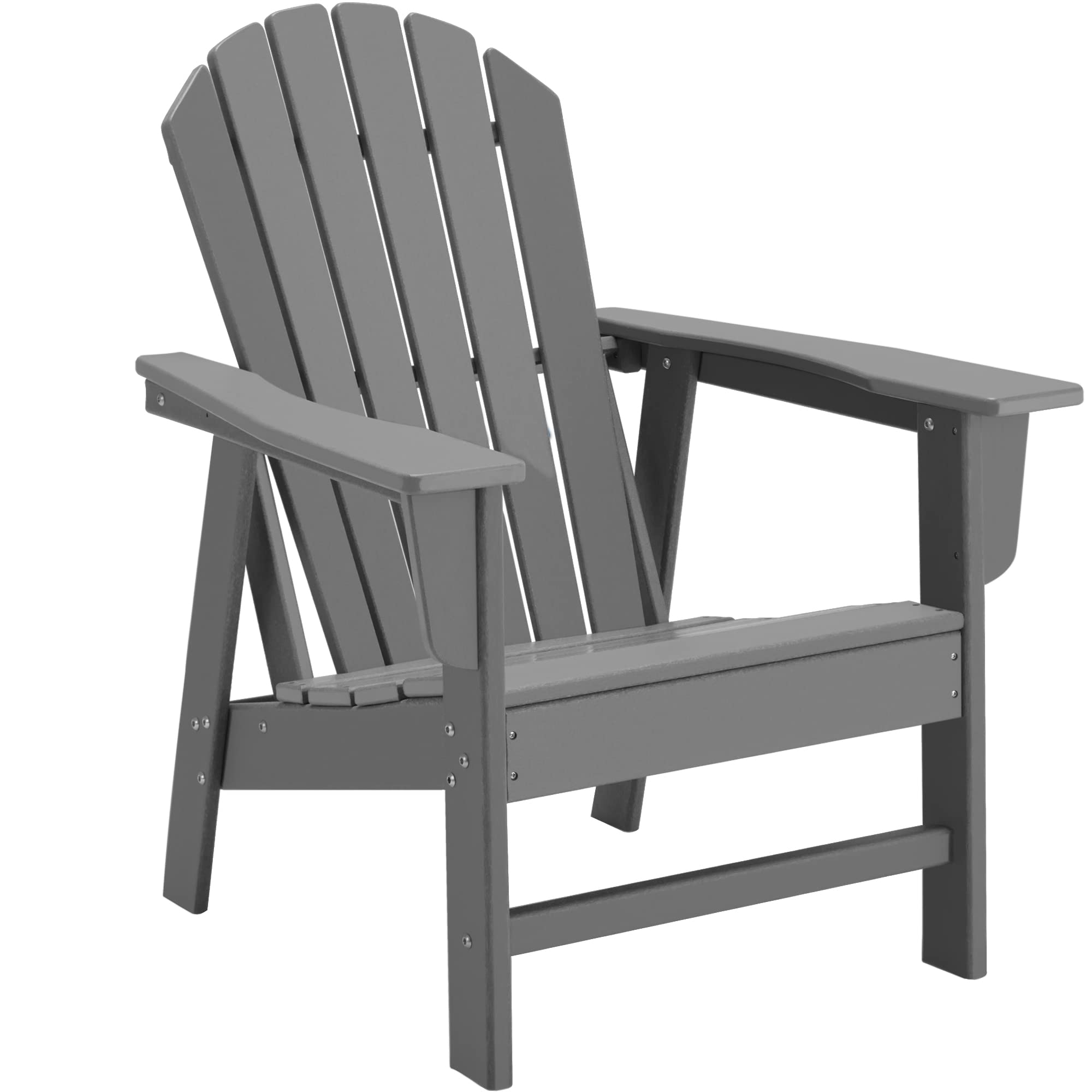 Restcozi Adirondack Chairs, HDPE All-Weather Adirondack Chair, Fire Pit Chair (Traditional, Grey)