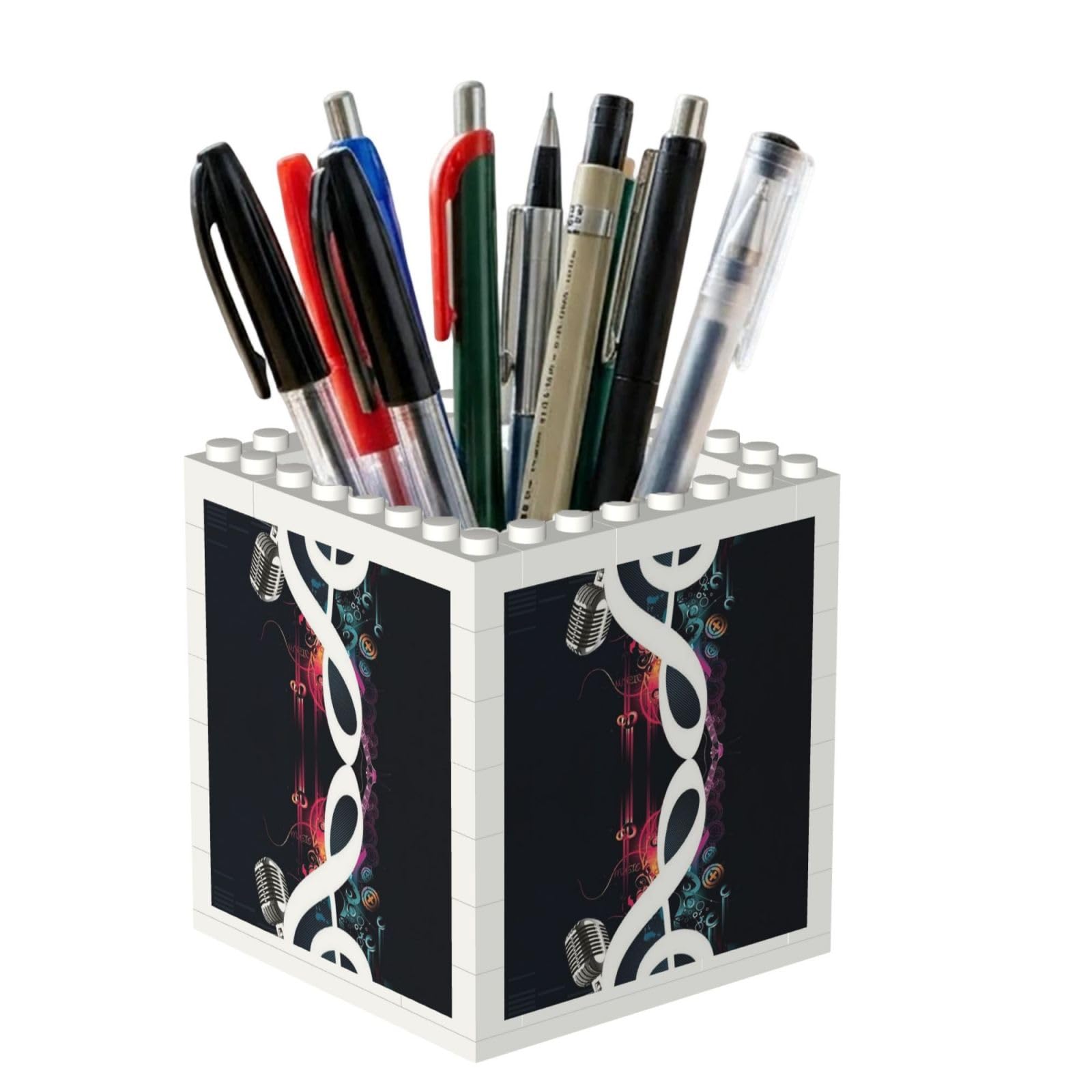 Poadnly Music Notes, Pen Pot Pencil Holder for Office Home School, Compact Desk Organiser for Office Stationery