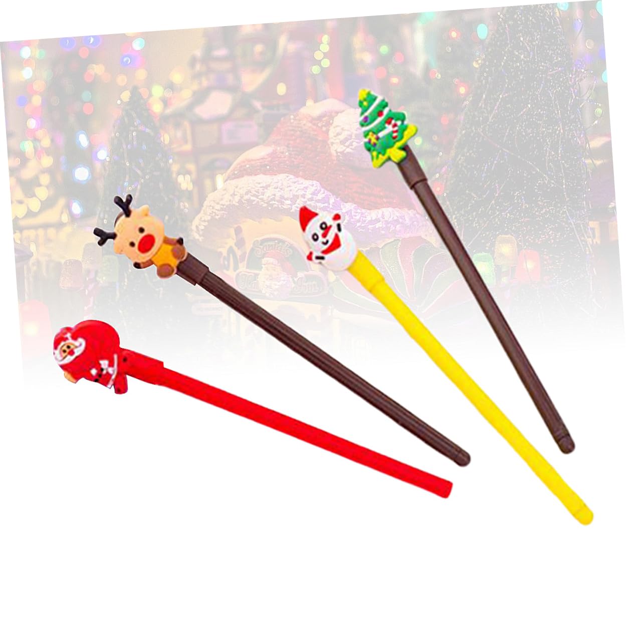 SHINEOFI 60 Pz Gel Natalizie Penna Da Scrivere Babbo Natale Dell'albero Di Natale Stazionario a Inchiostro Gel Simpatico Cartone Animato Cancelleria Natalizia Per Studenti