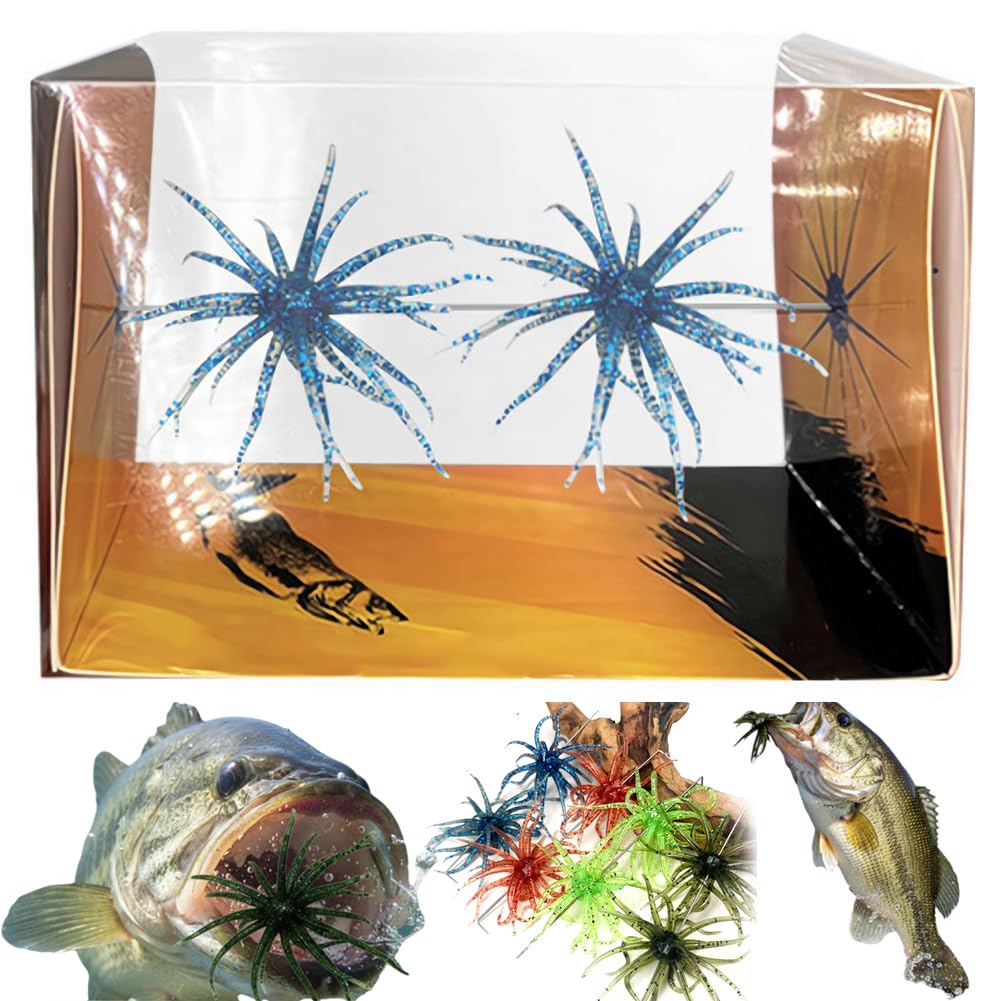 2PCS Bass Fishing Bait - Lure Bait for Black Pits,Soft Sea Urchin Baits,Soft Artificial Sea Urchin Lures for Shore,Trout,River,Lake,Saltwater,Freshwater,Father's Day Fishing Gifts for Men,Fishermen — view 14