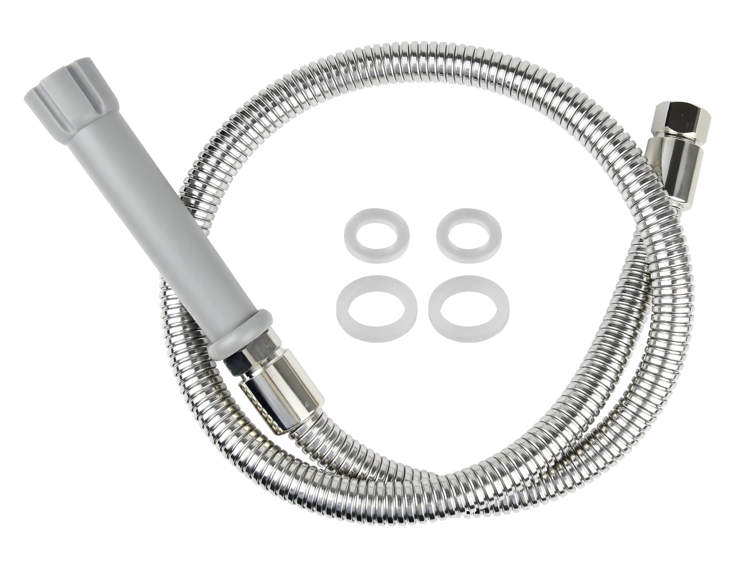 Manguera de preenjuague B-0044-H de 44 pulgadas de repuesto para latón T&S, manguera flexible de acero inoxidable con mango resistente al calor