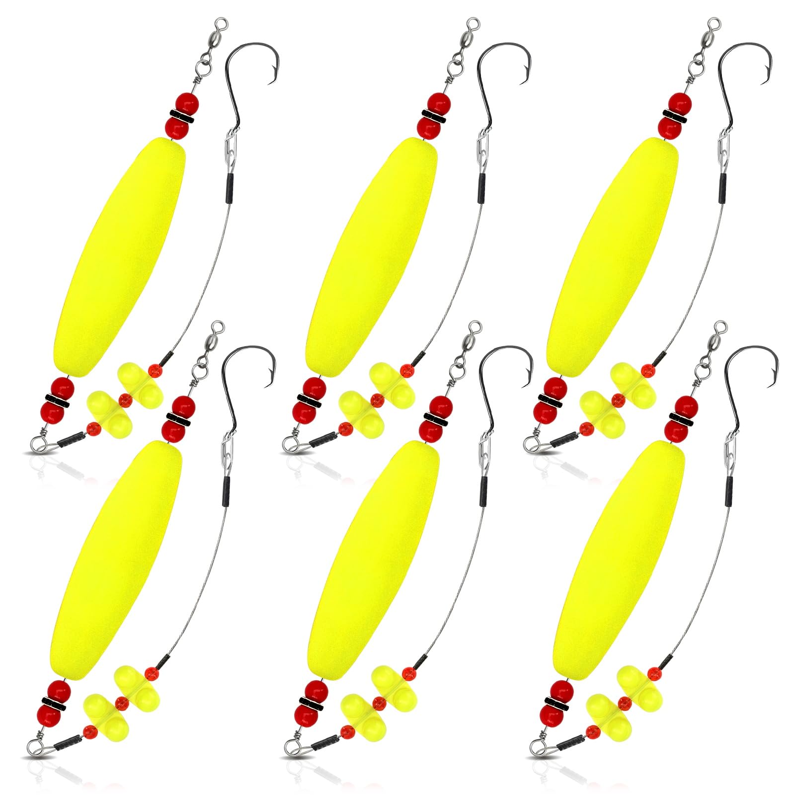 Catfish Float Rigs：Santee Rig Catfish Bait Floats Kit with Rattles & Noise - 8/0 Stainless Hooks for Monster Fish - Durable EVA Bobbers for Boat or