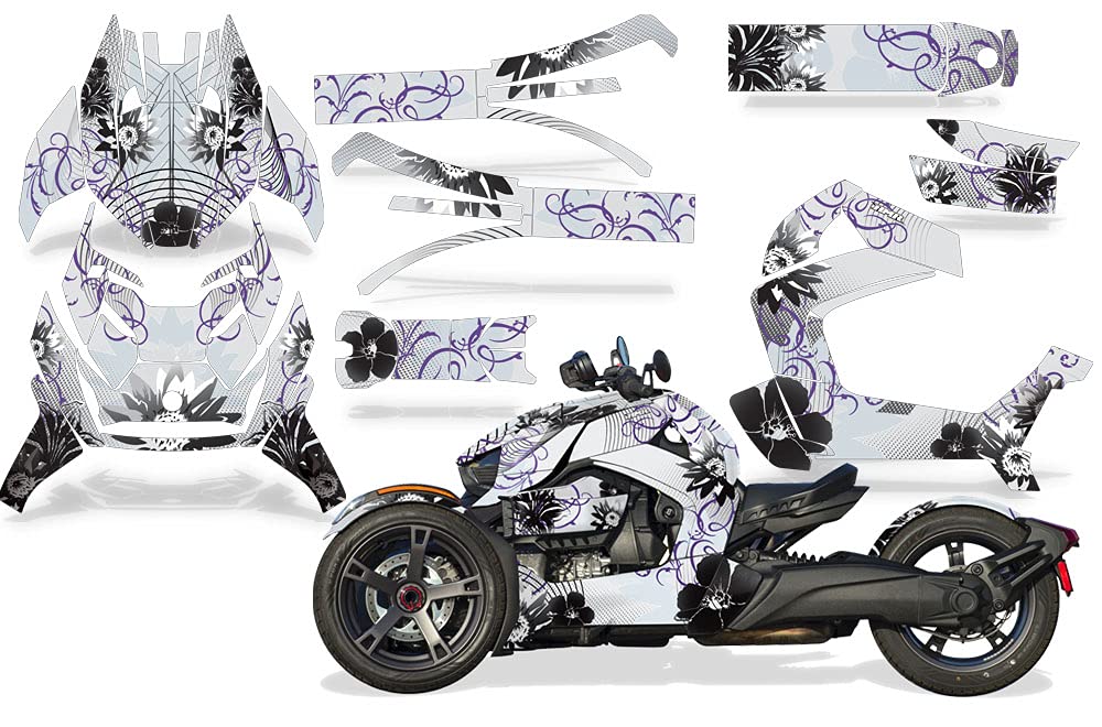 AMR Racing Roadster Graphics Full kit Sticker Decal Compatible with Can-Am Ryker 2018-2022 - Luna Purple