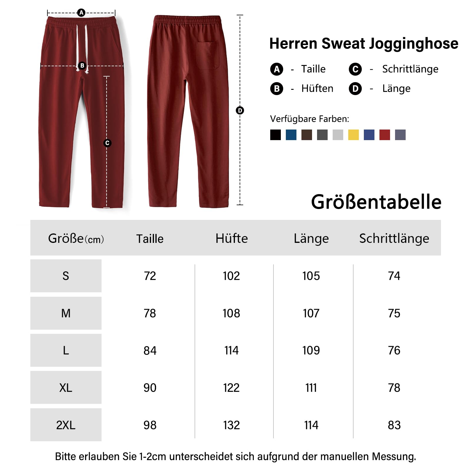 Amy Coulee Pantalon de Jogging en Coton pour Homme