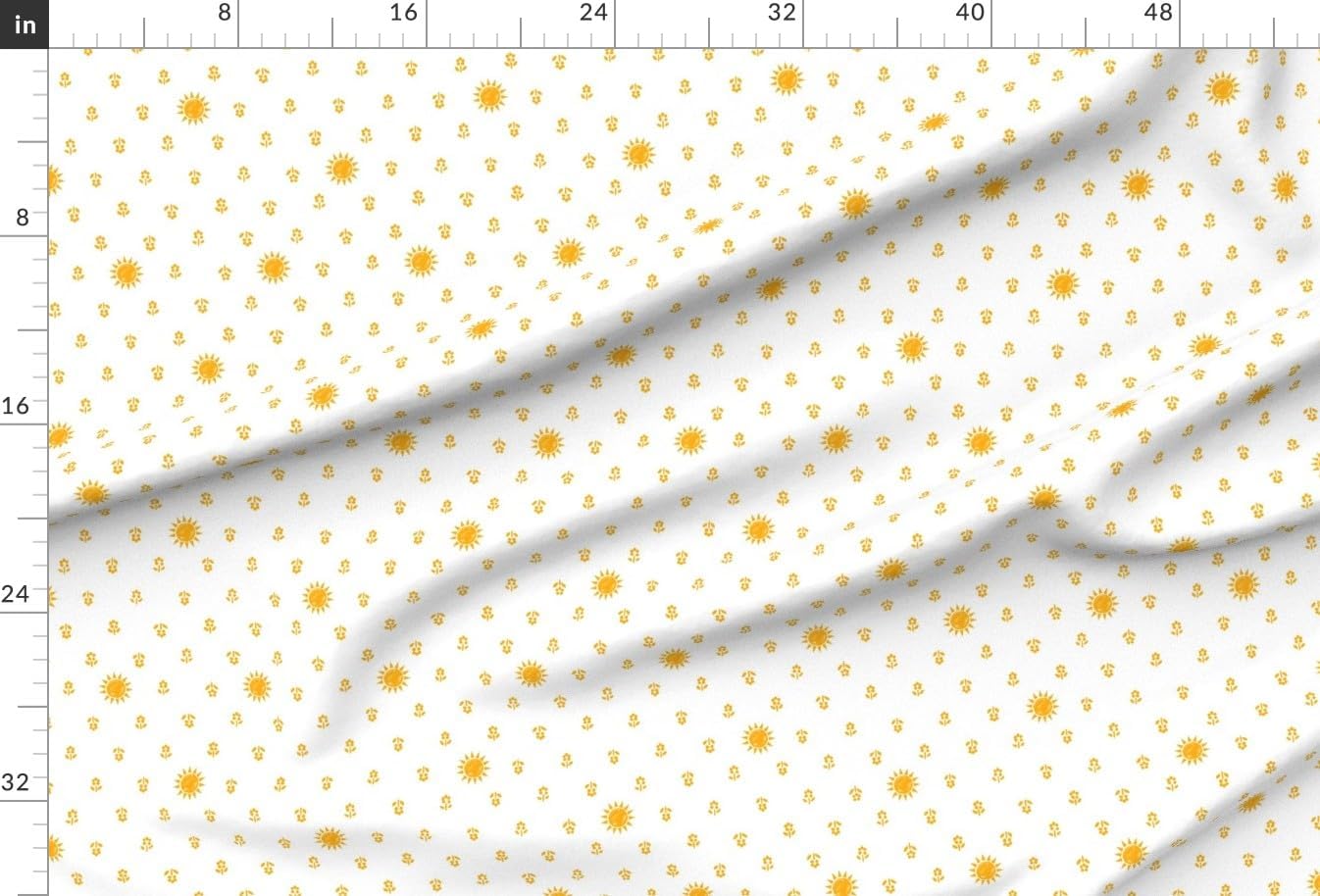 Spoonflower Fabric - Summer Floral Yellow Botanical Garden Bloom Meadow Wildflower Cute Sun Printed on Seersucker Fabric Fat Quarter - Sewing Lining Apparel Fashion Blankets Decor