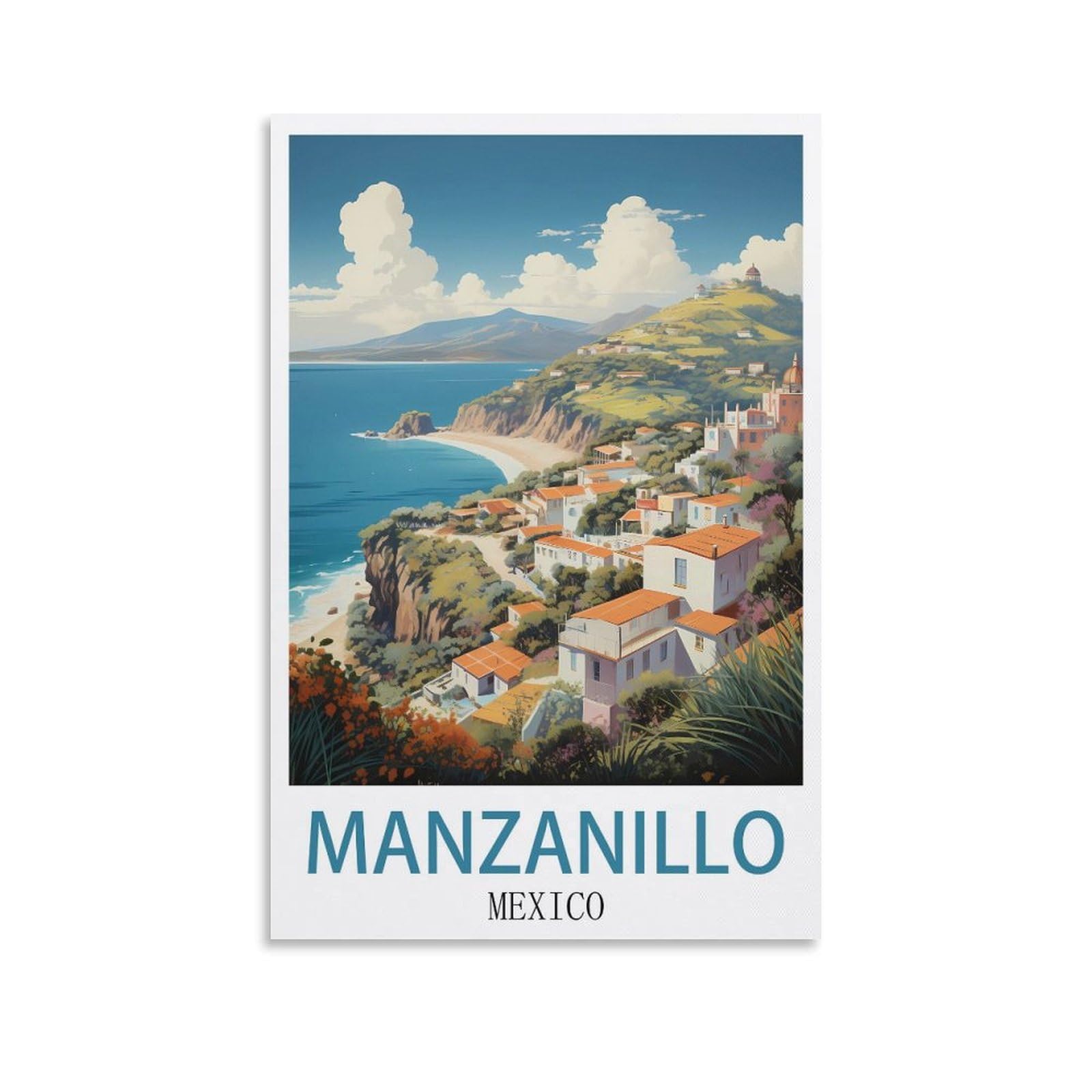 EZMLFA 5D Diamond Painting Kits for Adults,Manzanillo Mexico,DIY Full Round Drill Diamond Dot Gem Art Kits for Adults,Crafts for Decor 40x50cm