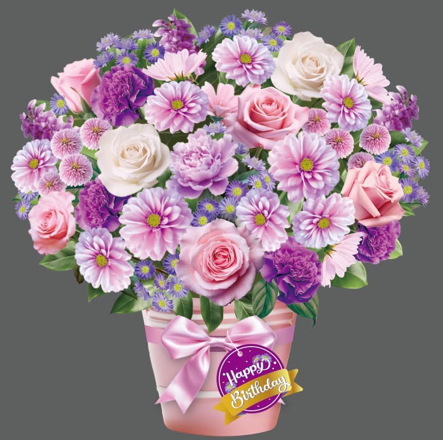 Birthday Cards, Birthday Card with Music and Light, Flower Bouquet 3D Card for Mom, Women, Wife (Birthday Purple Flower) - Image 8