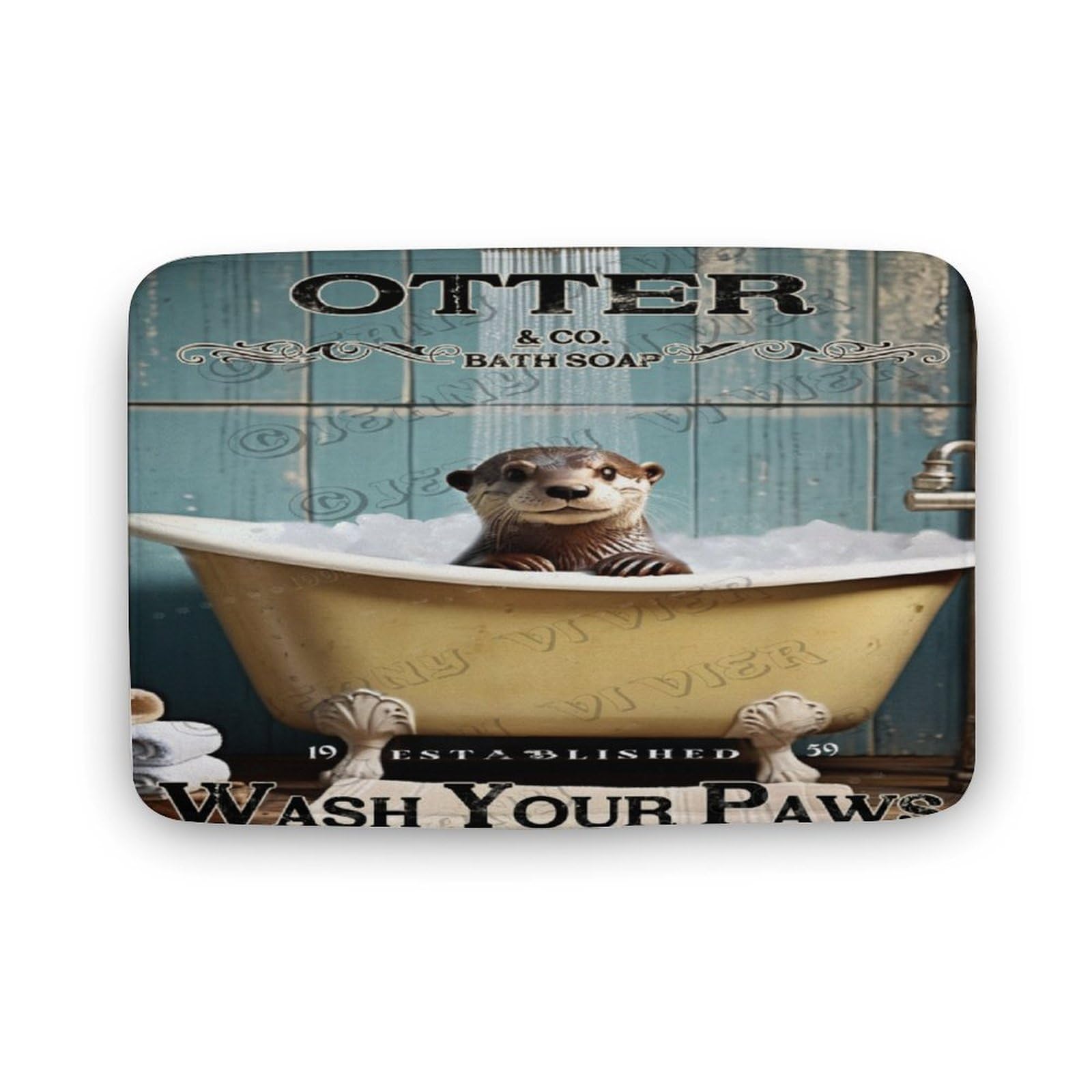 Finamille Otter Bath Printed Bathroom Rugs Ultra Soft Bath Rugs - Bath Mats for Bathroom, Machine Wash, Non Slip Backing Rubber,Bathroom Rug 20"x32"