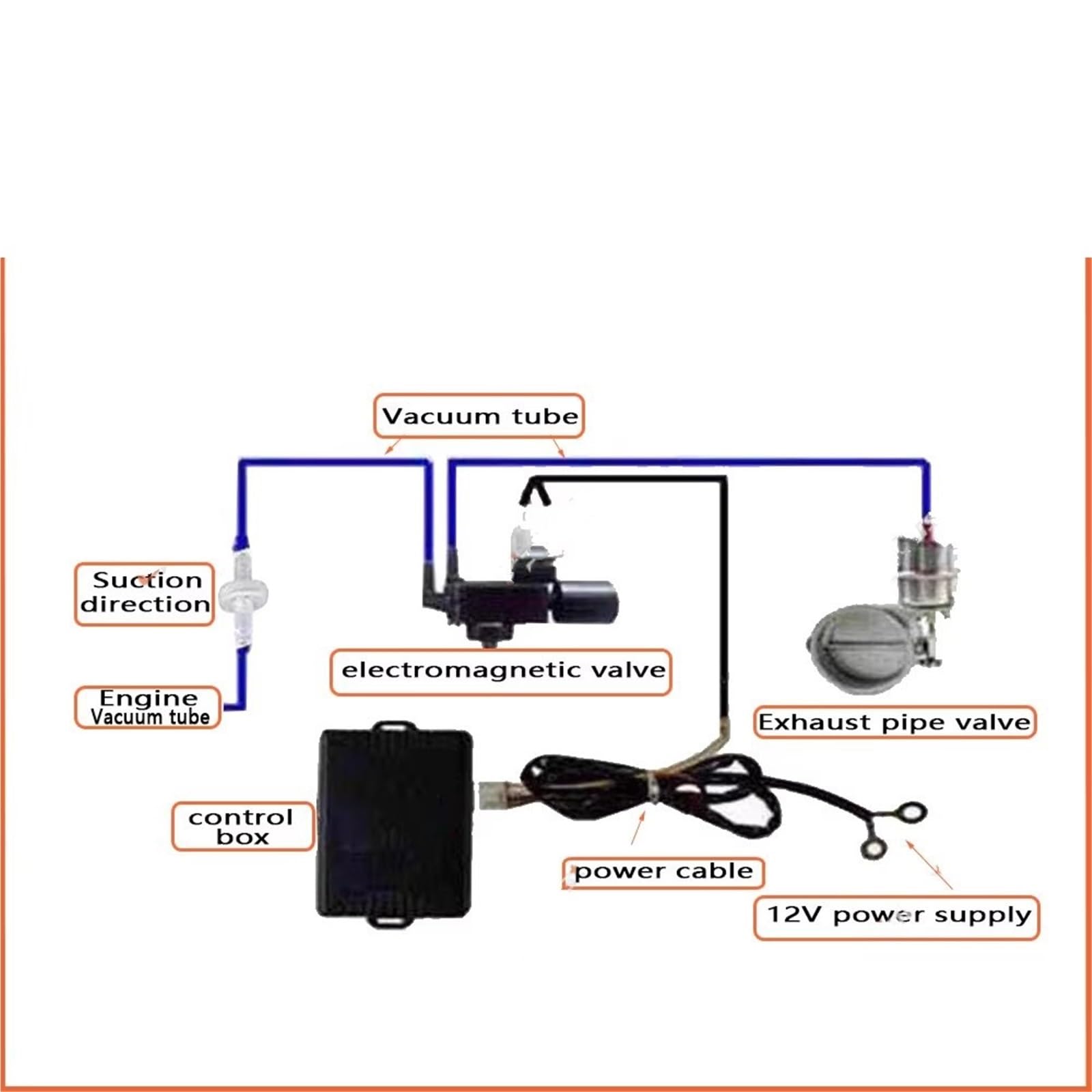 Auto Auspuffrohr Auto-Auspuffrohrsystem Ventildämpfer-Steuerungssets Vakuum-Controller Gerät Fernbedienung Schalter Universal(Valve 89mm)
