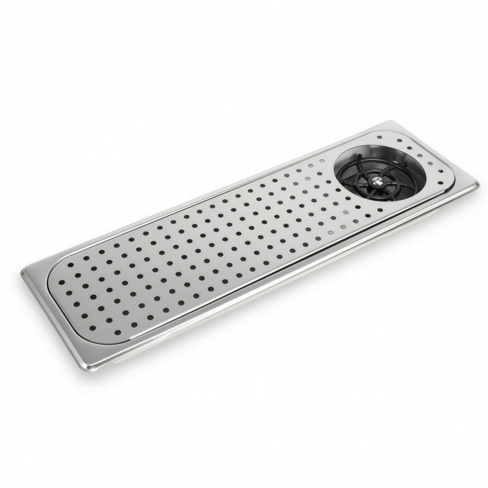 Colcolo Lavavajillas de Barra para Vasos Copas Tazas Vidrios con Chorro Concentrado Eliminación de Encastre de Mostrador Bordes Redondeados Escurreaguas, Plateado, Grande