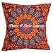 Stylo Culture indiana stampato pavone occhio Accent federa di cotone marrone 40 x 40 cm tradizionale mandala (1 PC) Square Cushion Covers by