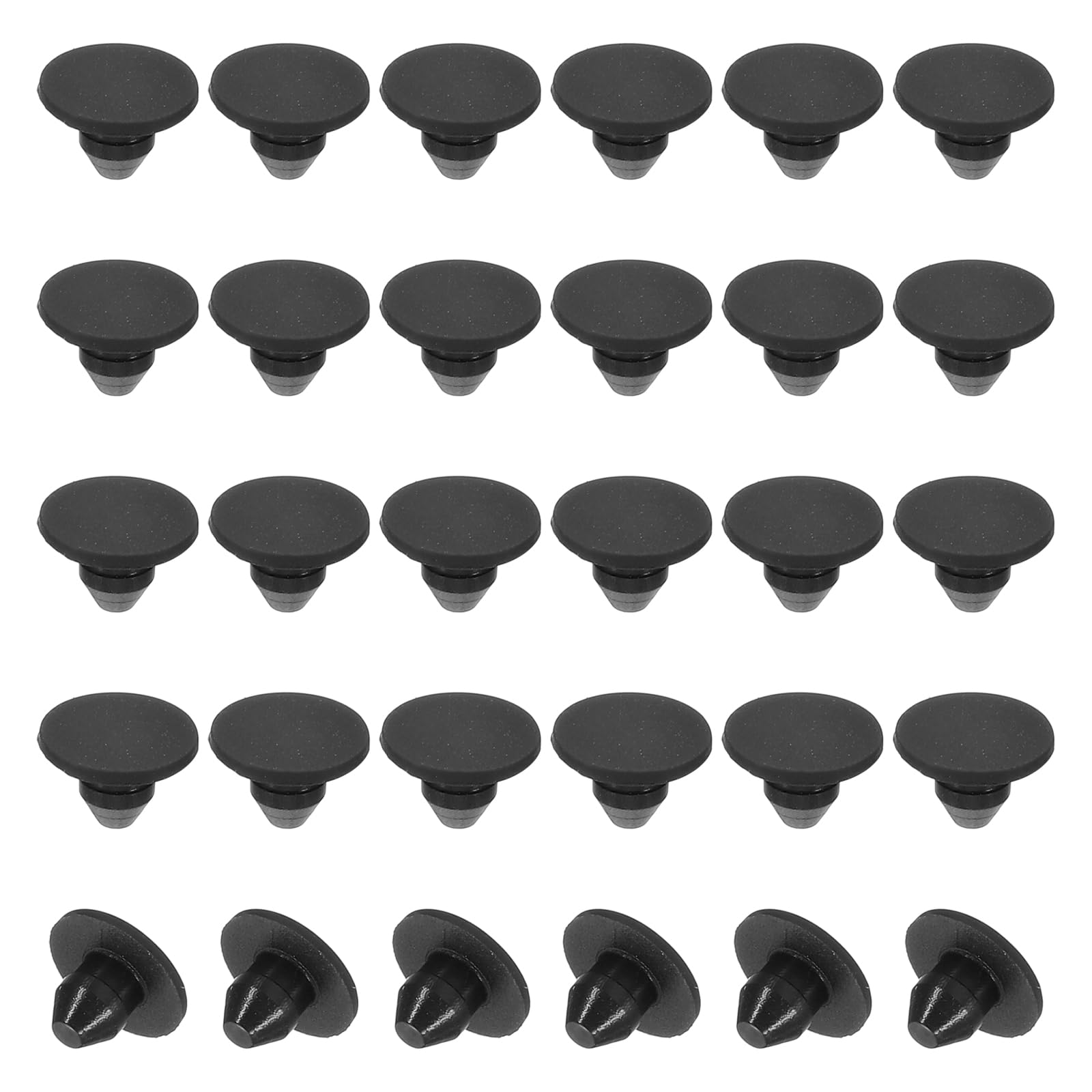 PATIKIL 4mm Diameter Silicone Round Snap, 30 Pcs in Type Locking Furniture Hole Plug Button Wide Edge Protective Cover Fit for 3.8-4.2mm Hole for Seal