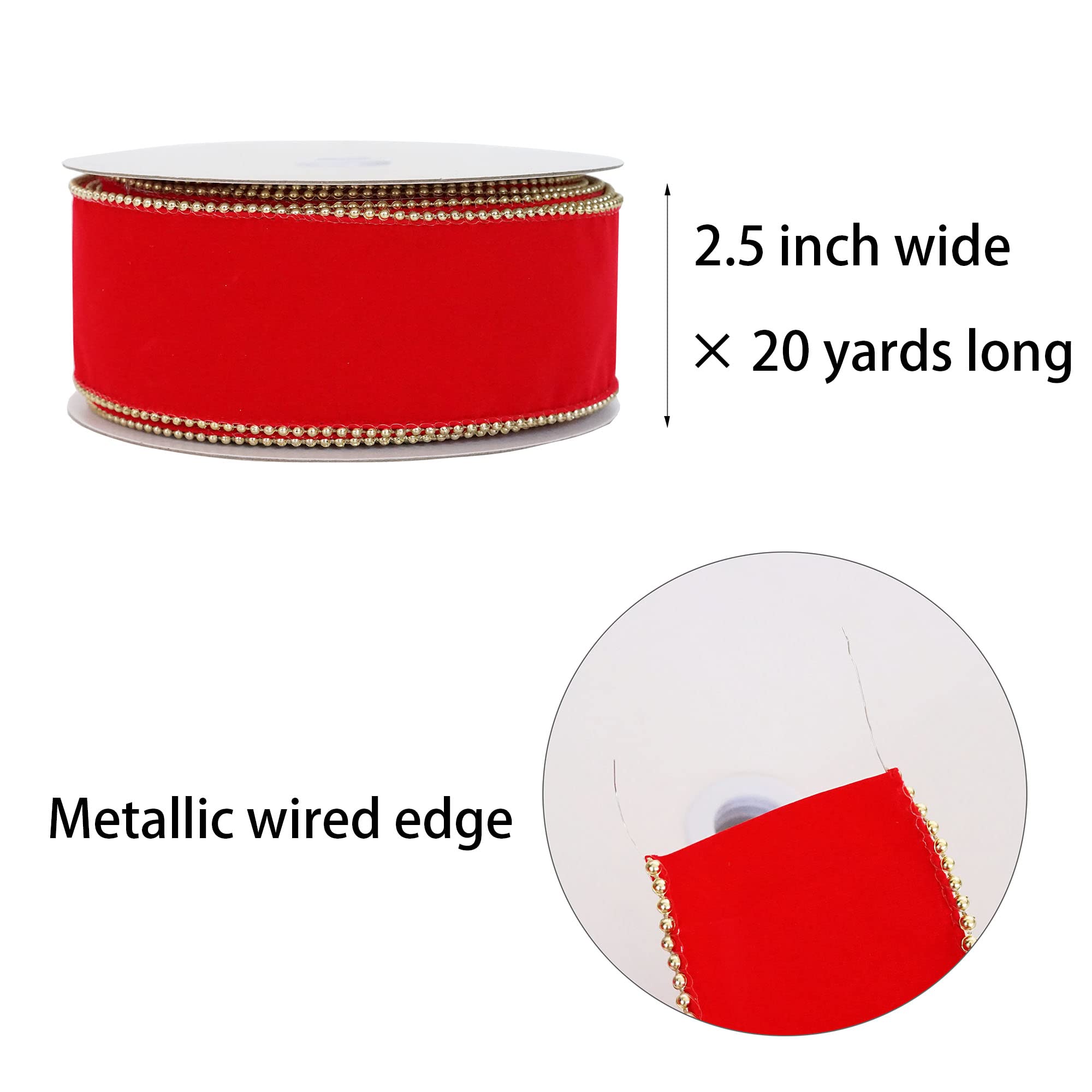 Weihnachtsband Aus Samt 10cm Breit - Goldenes Merry Christmas Band Für Baumdekoration