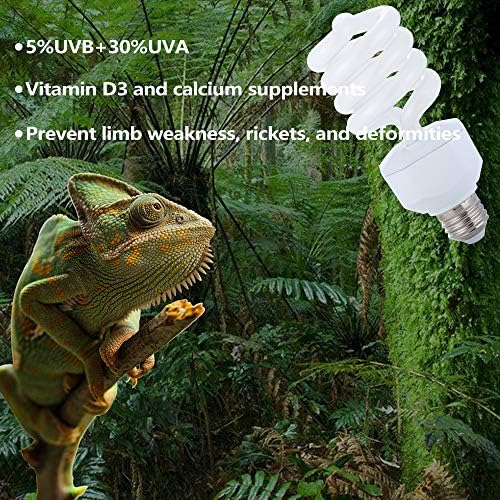 LUCKY HERP UVA UVB Reptile Light 5.0, Tropical UVB 100 Compact Fluorescent Lamp 23W