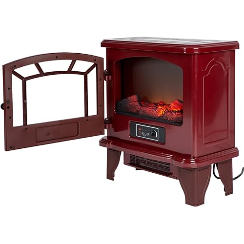 Duraflame Electric Freestanding Infrared Quartz Fireplace Stove, Red