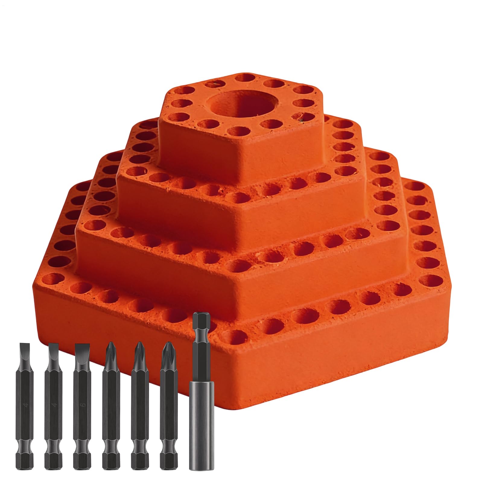 Driver Bit Holder - 4.8MM Hexagonal Tips, Drill Bit Organizer Shelf, Construction, Compact Storage Solution, Portable Work Tool, Suitable For Woodworking Electrician Construction Carpe