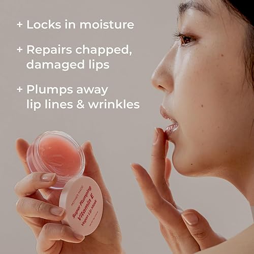 Miniatura 6 de Natural Plumping Vitamin E Lip Mask 2EA  Hidratante labial hidratante para labios suaves, suaves y regordetes, infundido con aceites naturales,