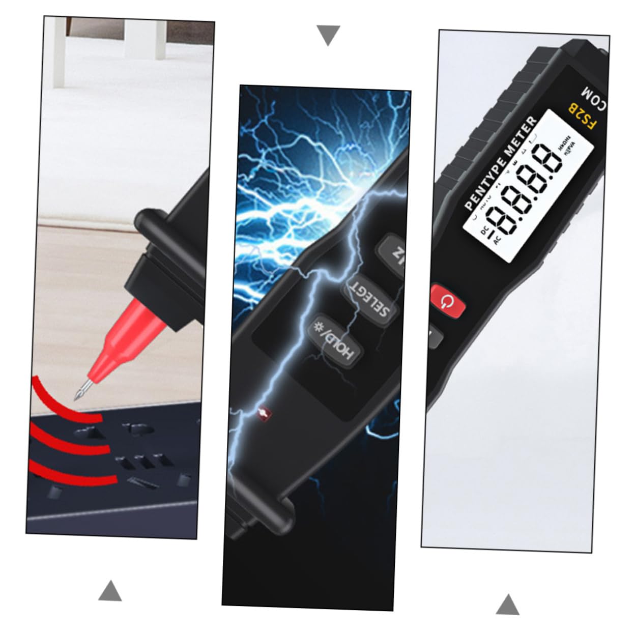 VILLCASE 1Pc Auto Range Multimeter High Accuracy Digital Pen Design LCD Display for Safe Measurement for Electrical Testing