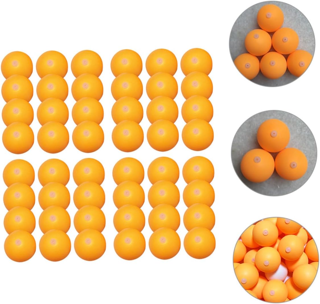 KOMBIUDA 60pcs Practice Machine Pingpong Balls Elastic Soft Shaft Table Tennis Training Balls for Skill Development and Club Use Durable Abs Material Yellow Design