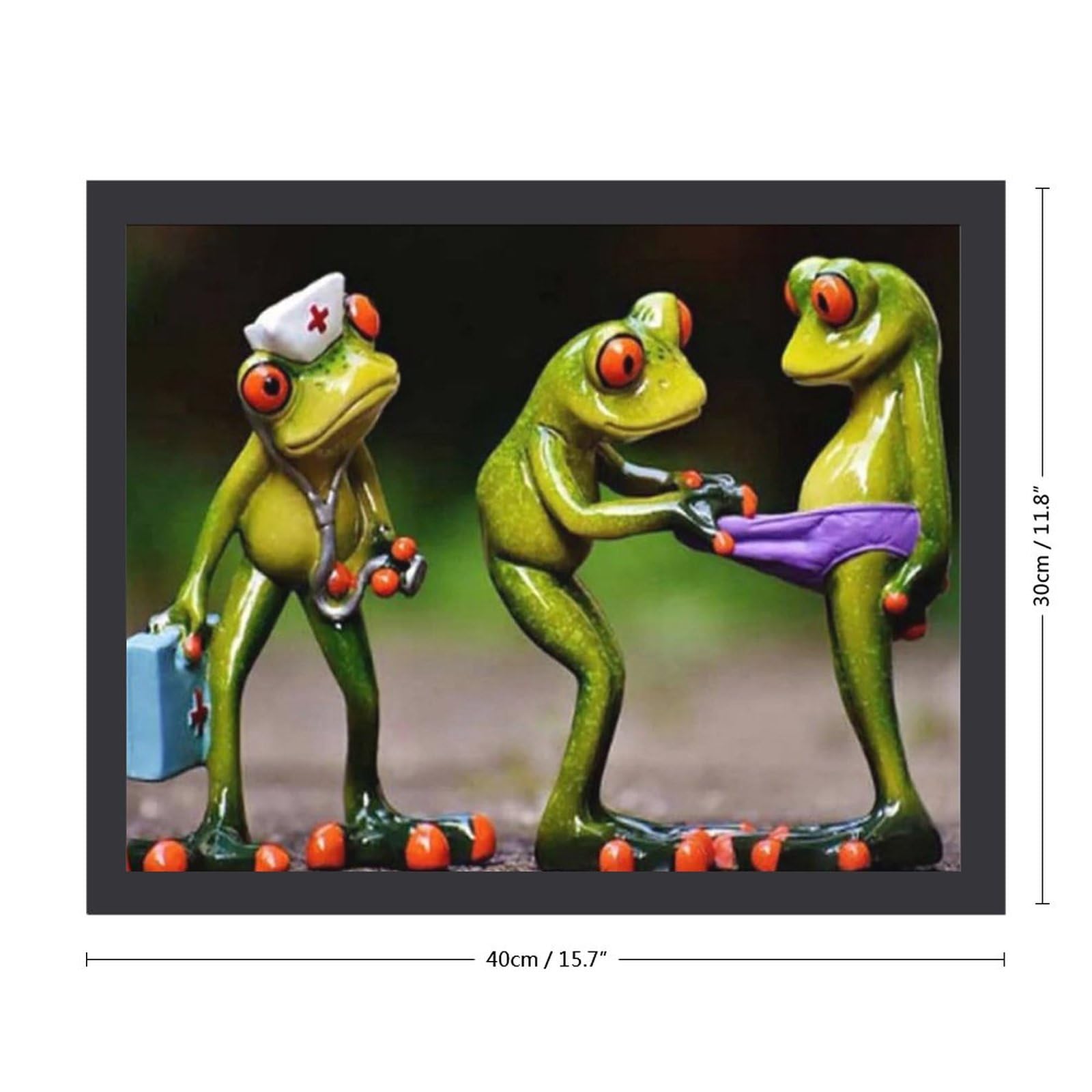 壁に取り付けられた油絵ハッピーグラスカエル抽象画 【公式通販】