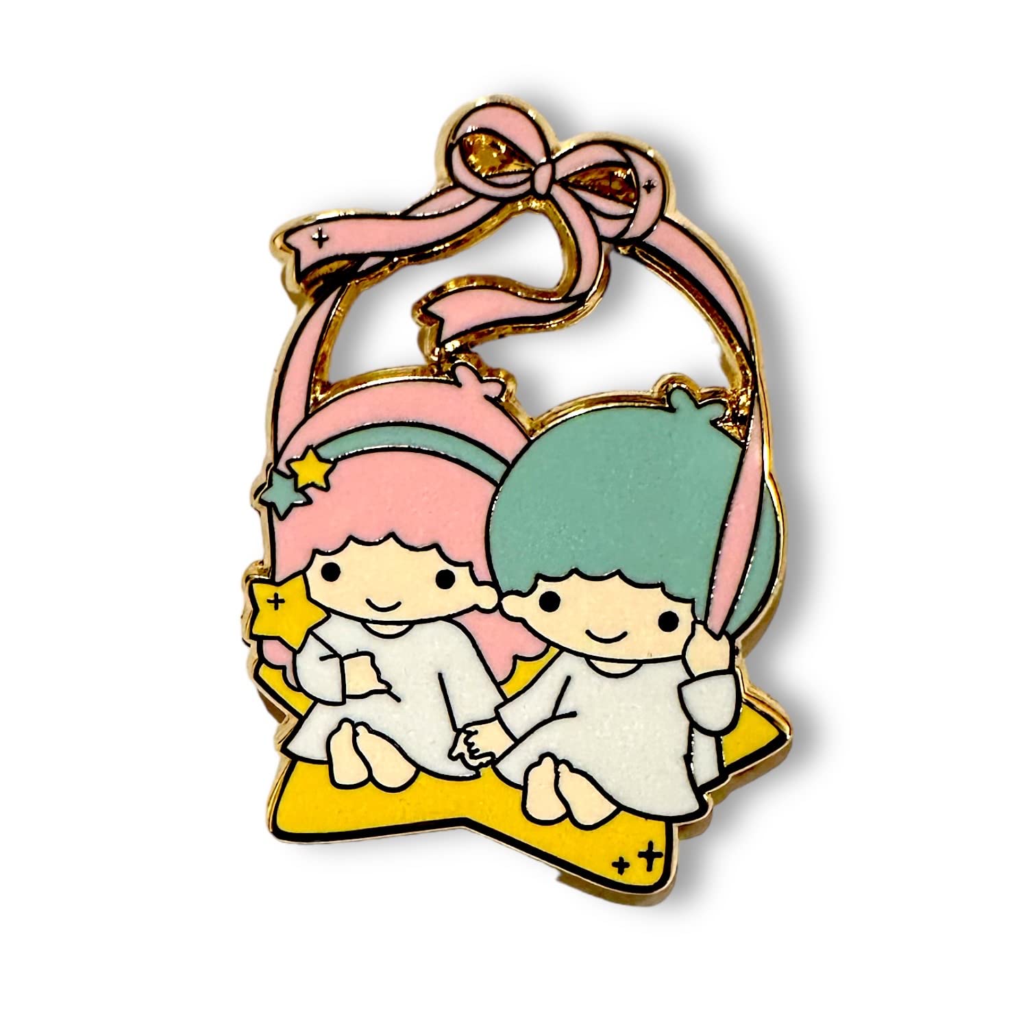 Twin Star Enamel Pin and Brooch