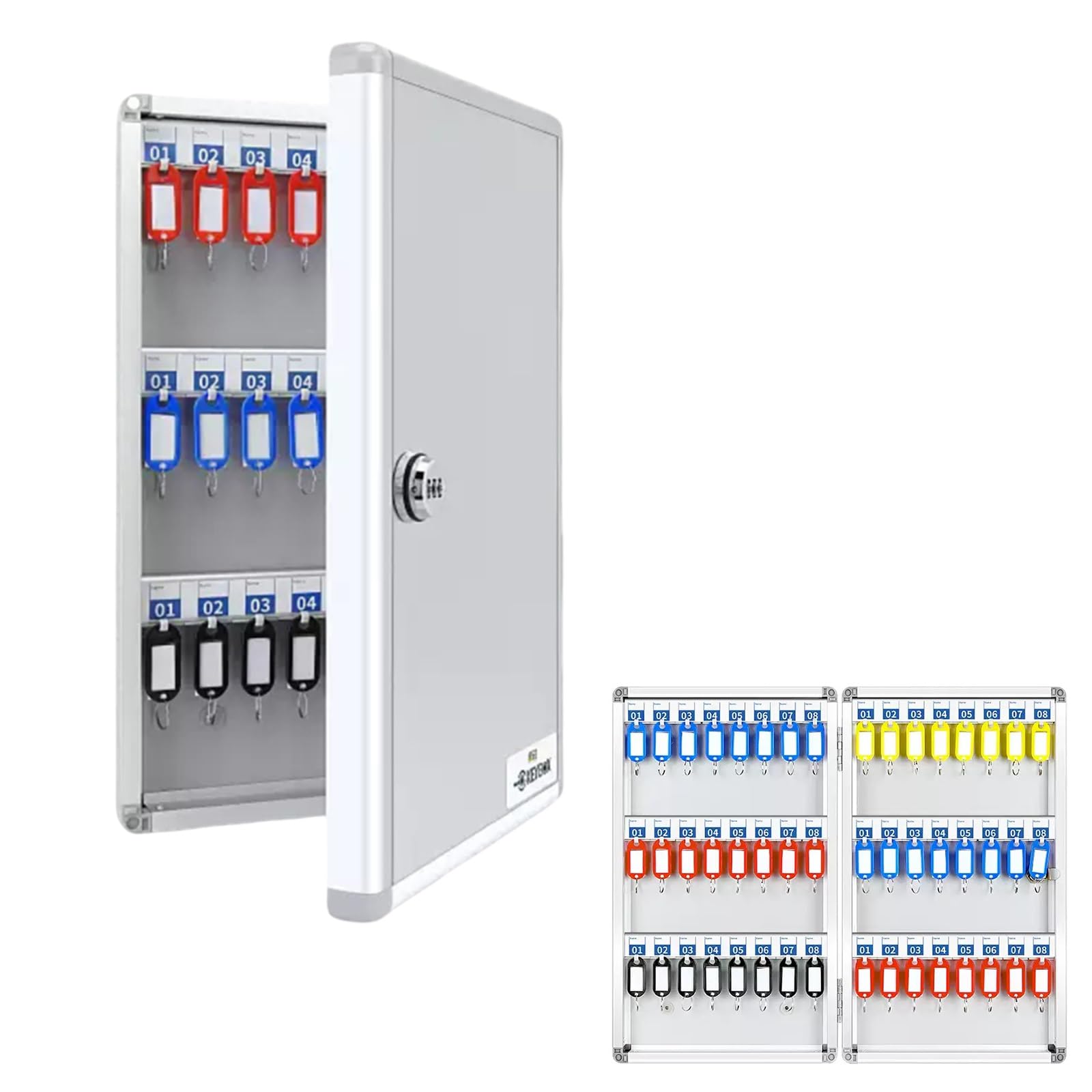 Armario para llaves con cerradura digital, caja de almacenamiento de llaves montada en la pared con etiquetas y etiquetas, caja de bloqueo para oficina, almacén, hospital, empresa