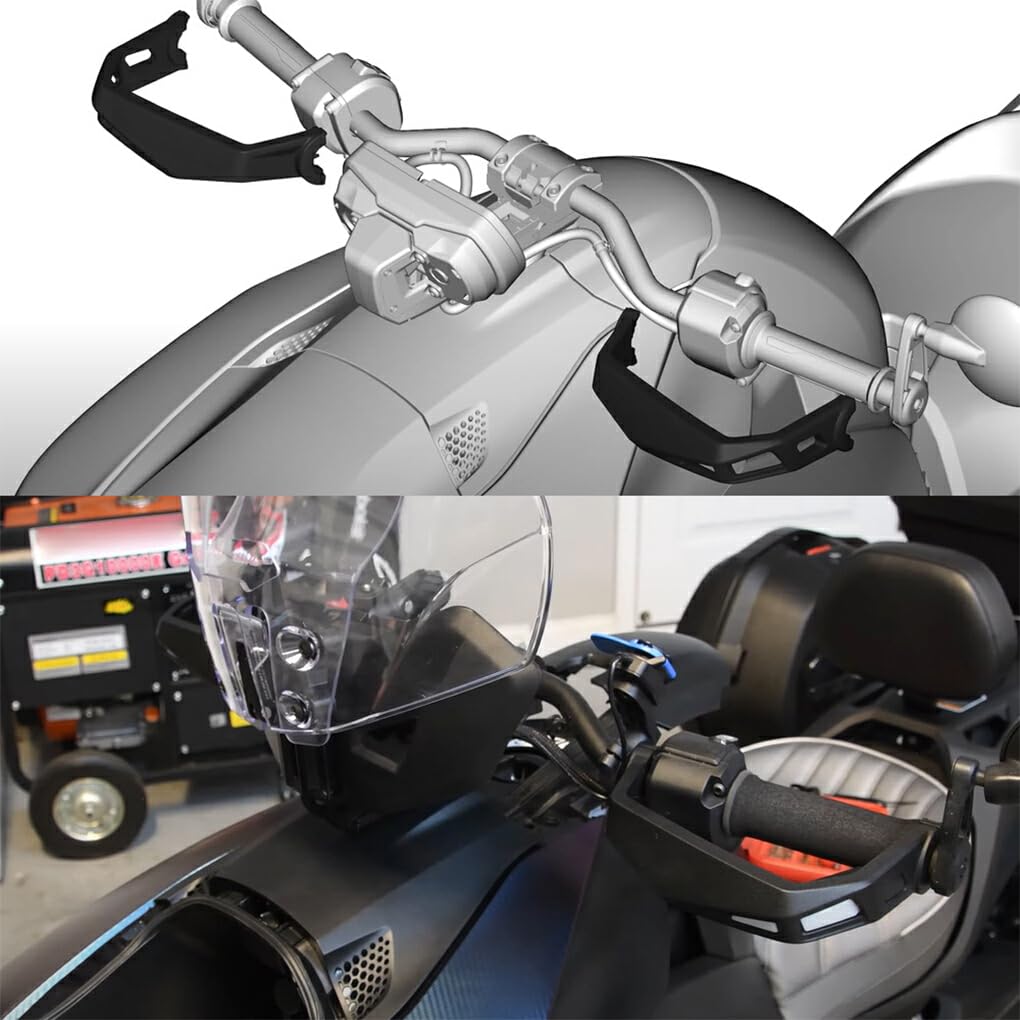 VUIUYOIES Protège-mains en aluminium noir, Kit de protège-mains en aluminium, Durable, facile à installer, confortable