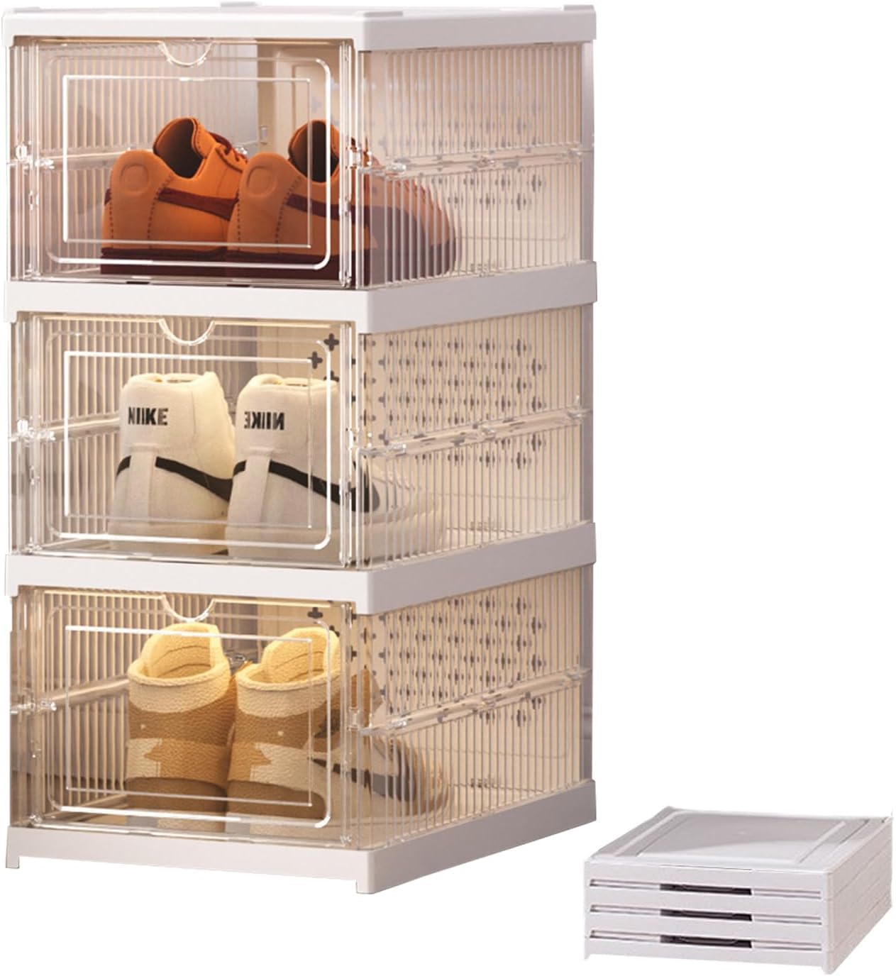 Boîte à Chaussures Pliable De Rangement En Plastique étui Transparent