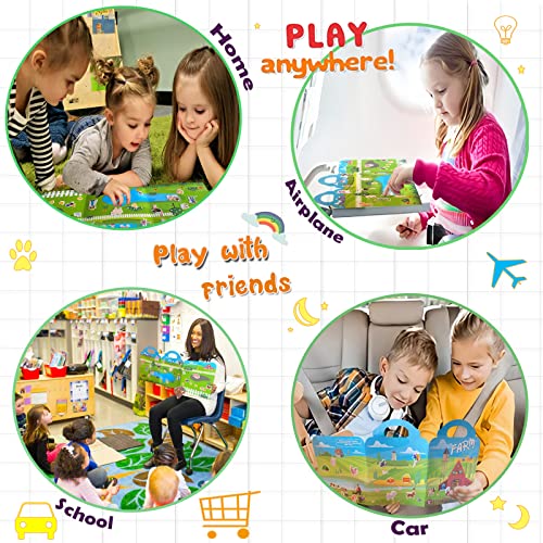 Cafalibe FS Reusable Sticker Book For Kids 2-4, 62Pcs Farm Animals 3D Jelly Stickers Toddlers Activity Book For Girls Boys Road Trip Toddler Airplane Train Car Travel Essentials Toy thumb #4