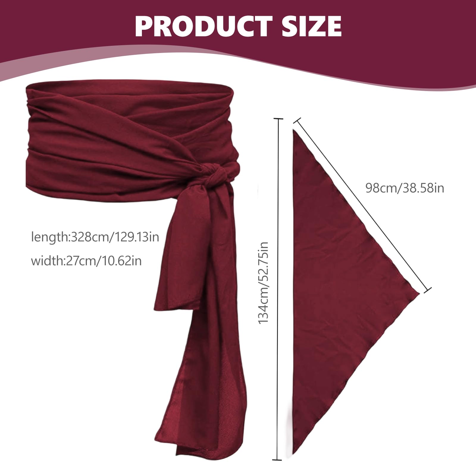 AIWXEEU Pirate Costume Accessories Set, with Bandana Sash Belt, Pirate Fancy Dress Accessories - Image 2