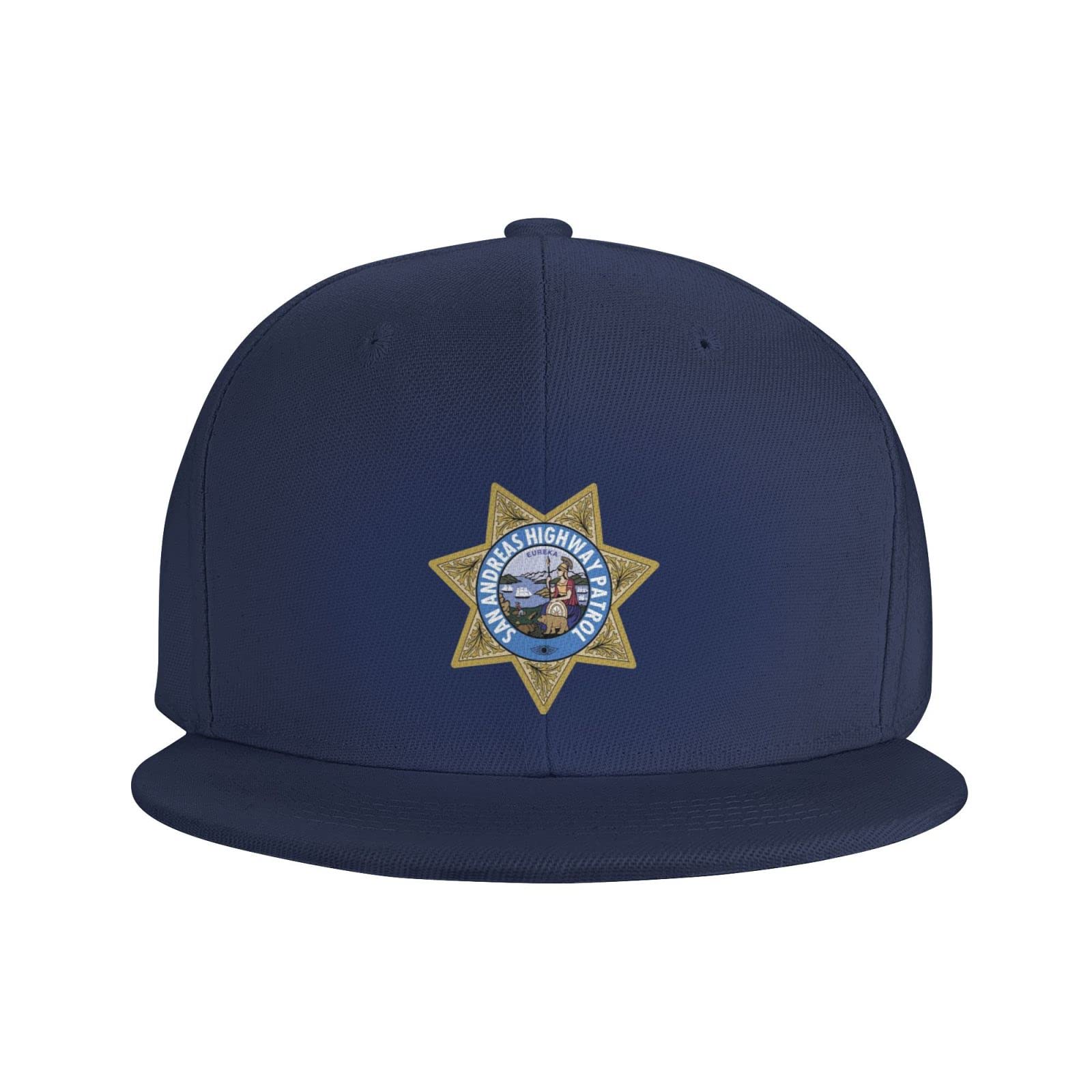 CWOKAKDE Highway Patrol Chp Hat Hip Hop Flat Bill Brim Baseball Cap Adjustable White Trucker Hats