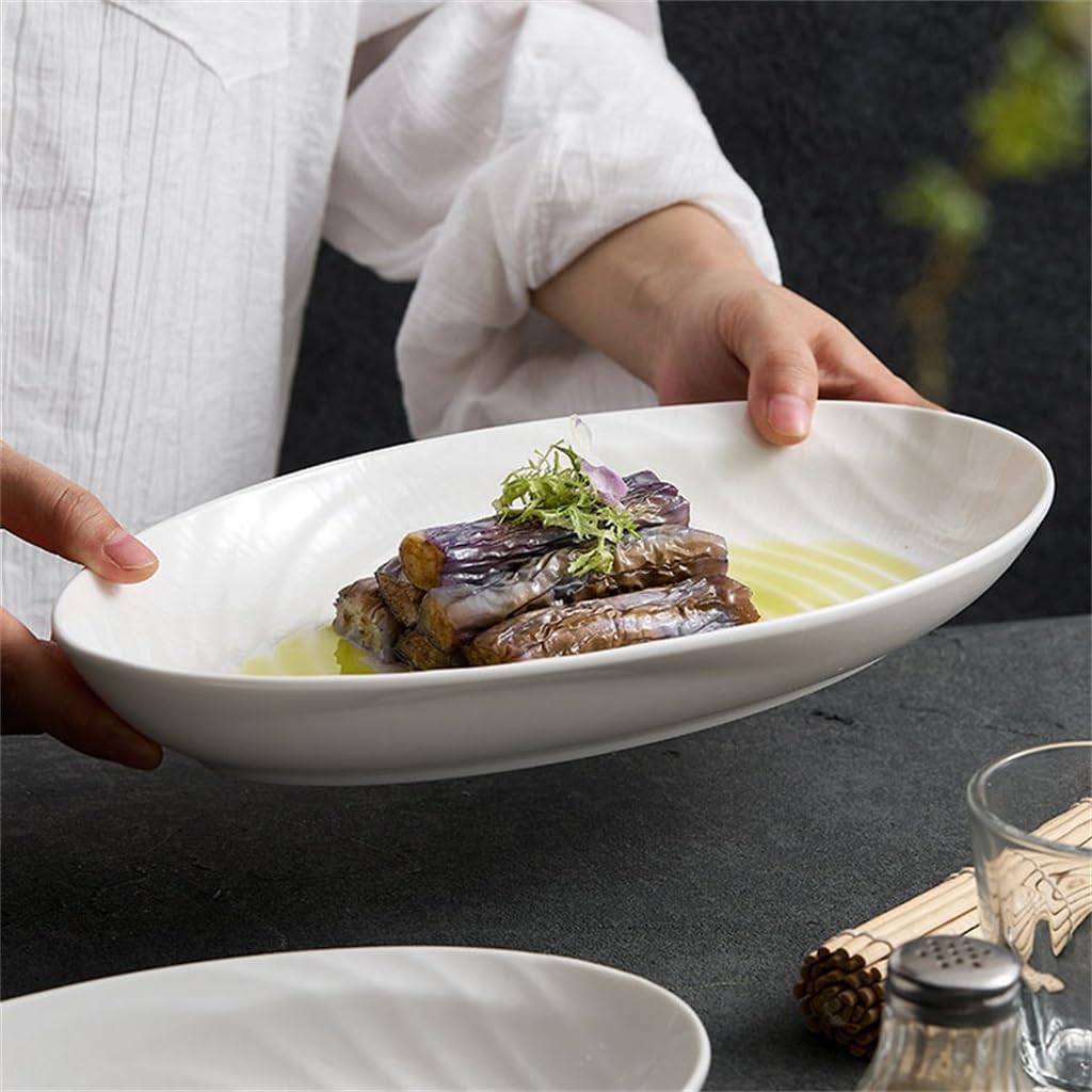 Fish Plate Household Steamer Ceramic Deep Sausage Cold Pork