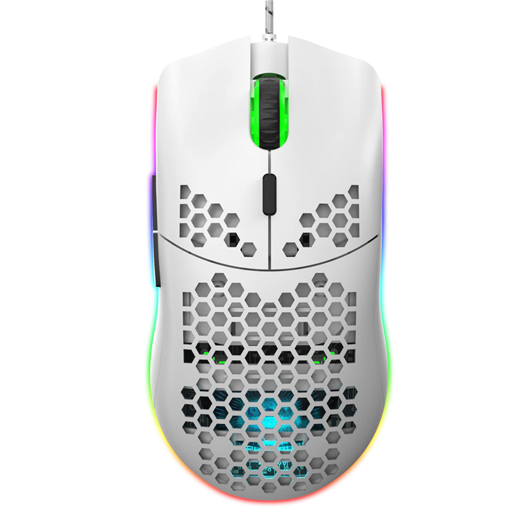 S SMAZINSTAR Ultralight Wired Gaming Mouse, Lightweight Honeycomb Shell, 4 RGB Breathing Backlit Mice, 4 Adjustable DPI 2400, USB Optical Computer Mice for Win10/XP/Xbox/PS4/PS5/Mac/Air/HP/Acer X5