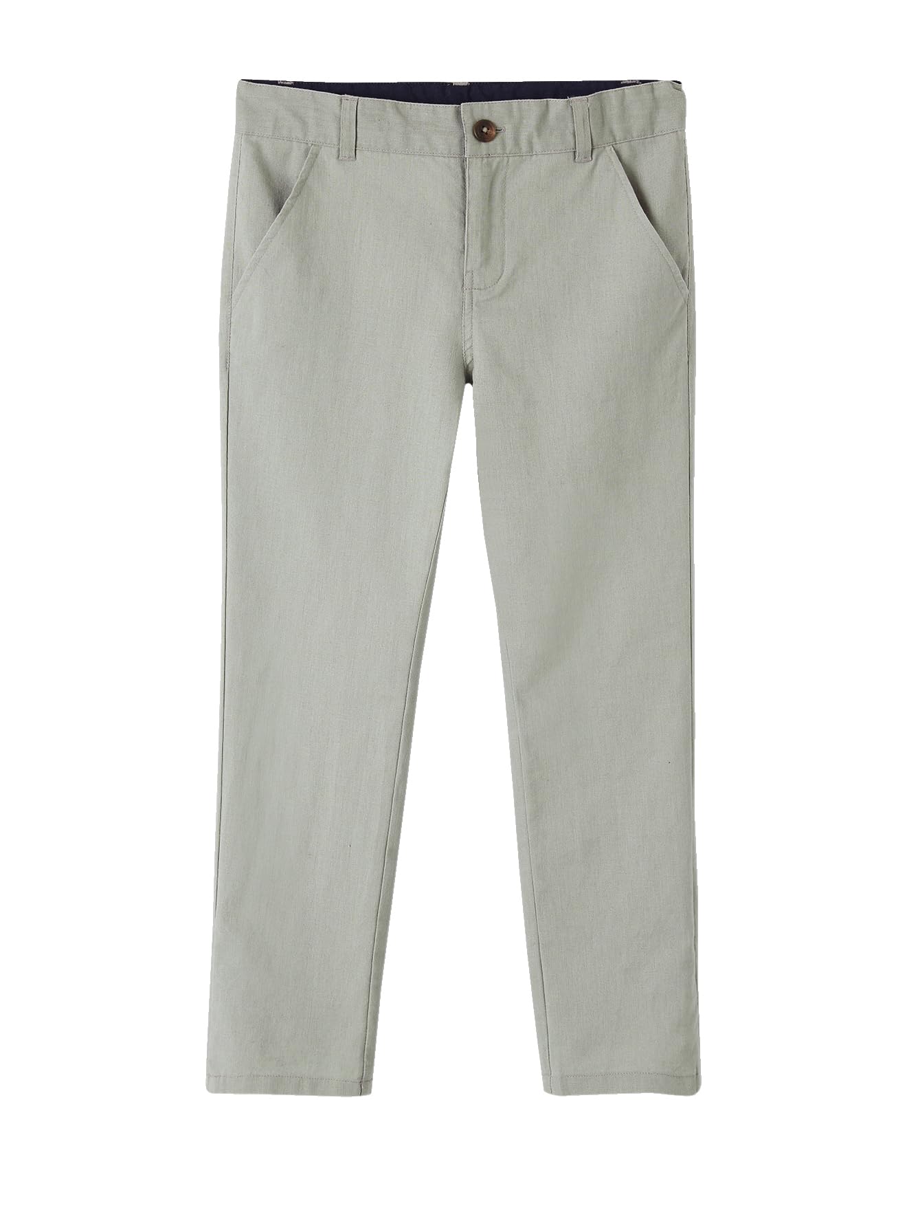 VERTBAUDET Pantalon Chino garçon en Coton/​Lin Vert Sauge 8A