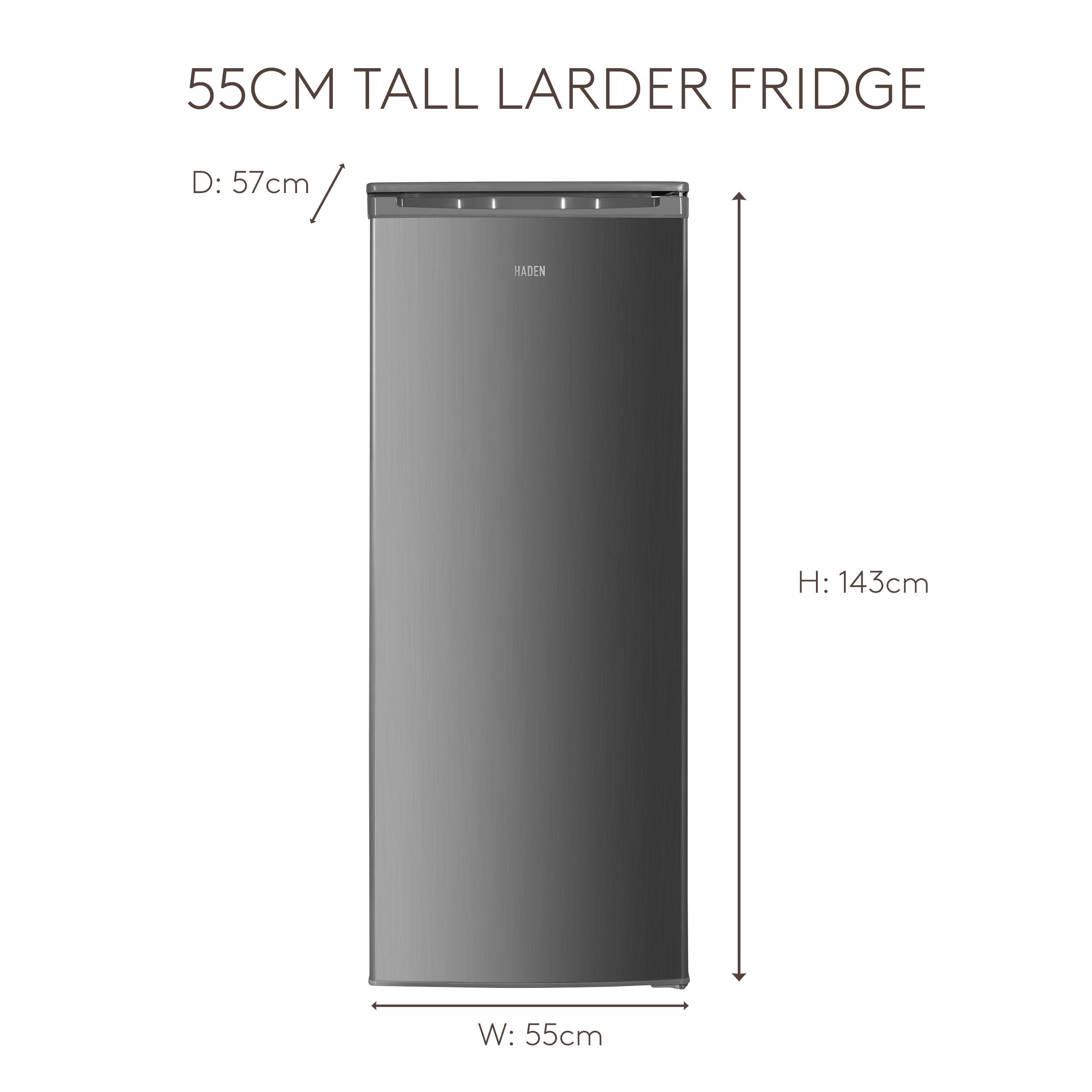 HADEN Freestanding Larder Fridge - 242l Capacity, 4 X Movable Glass Shelf, 1 X Crisper Drawer, 4 X Door Balconies - 143cm Larder Fridge Tall - Mechanical Temperature Control - 3