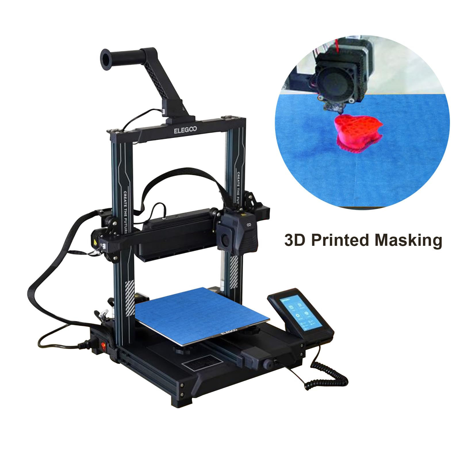BOMEI PACK Cinta de pintor azul ancha de 9 pulgadas x 60 yardas, cinta de impresión 3D para corte láser, cinta de enmascarar ancha de eliminación limpia de 21 días