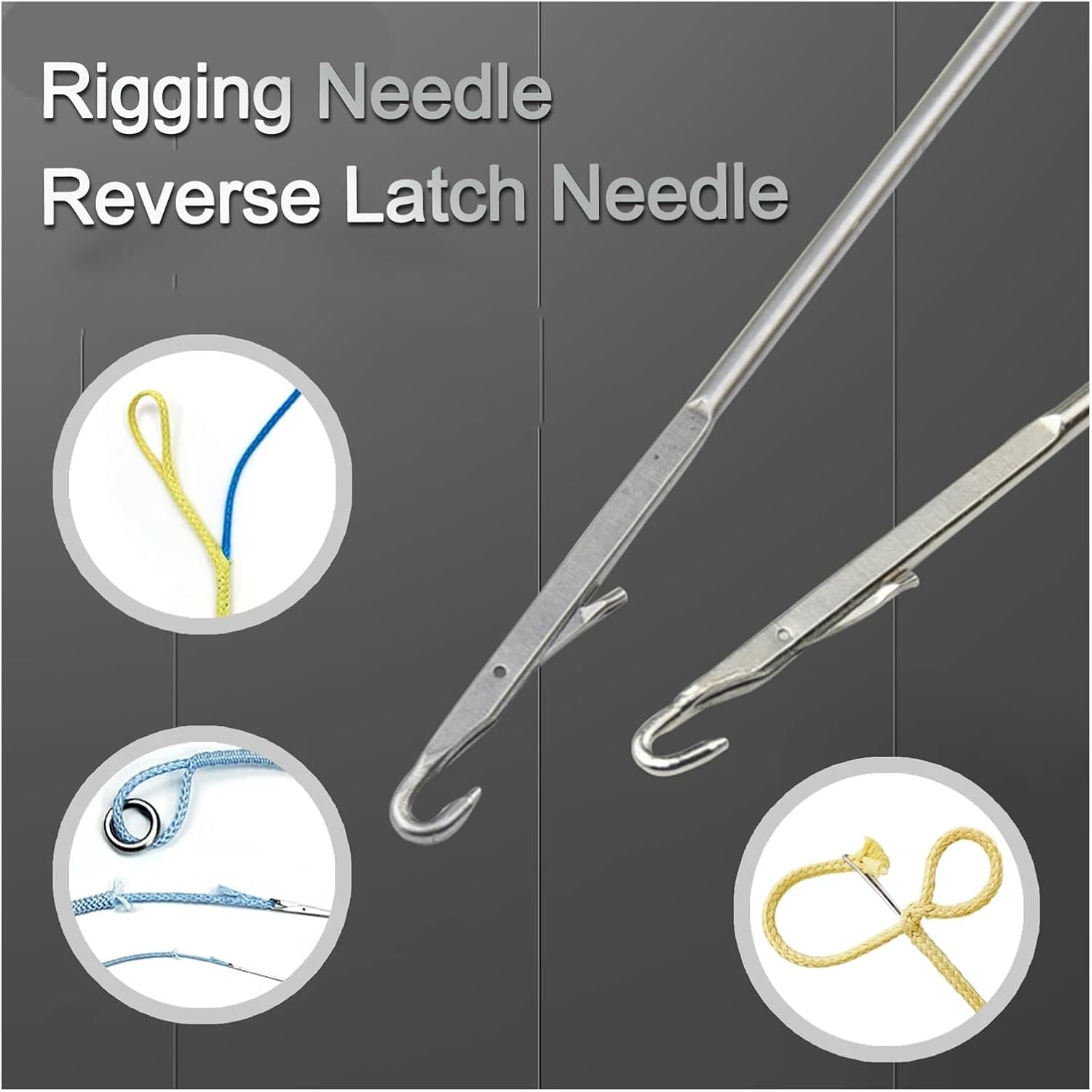 Sewing Ring Turning Hook 200 Pcs Fishing Line Fixing Needle Reverse Lock Aid Rope Ring Joint Accessories(92 * 4mm)