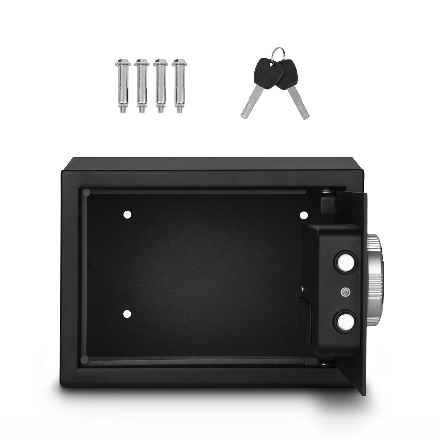 SWEISS Coffre-Fort Électronique - Empreintes Digitales, Clés & Code, SXT6820-8L, Sécurité 3 en 1, Acier Renforcé, Affichage Digital, Éclairage LED, USB Type-C, 2 Clés de Secours – Noir