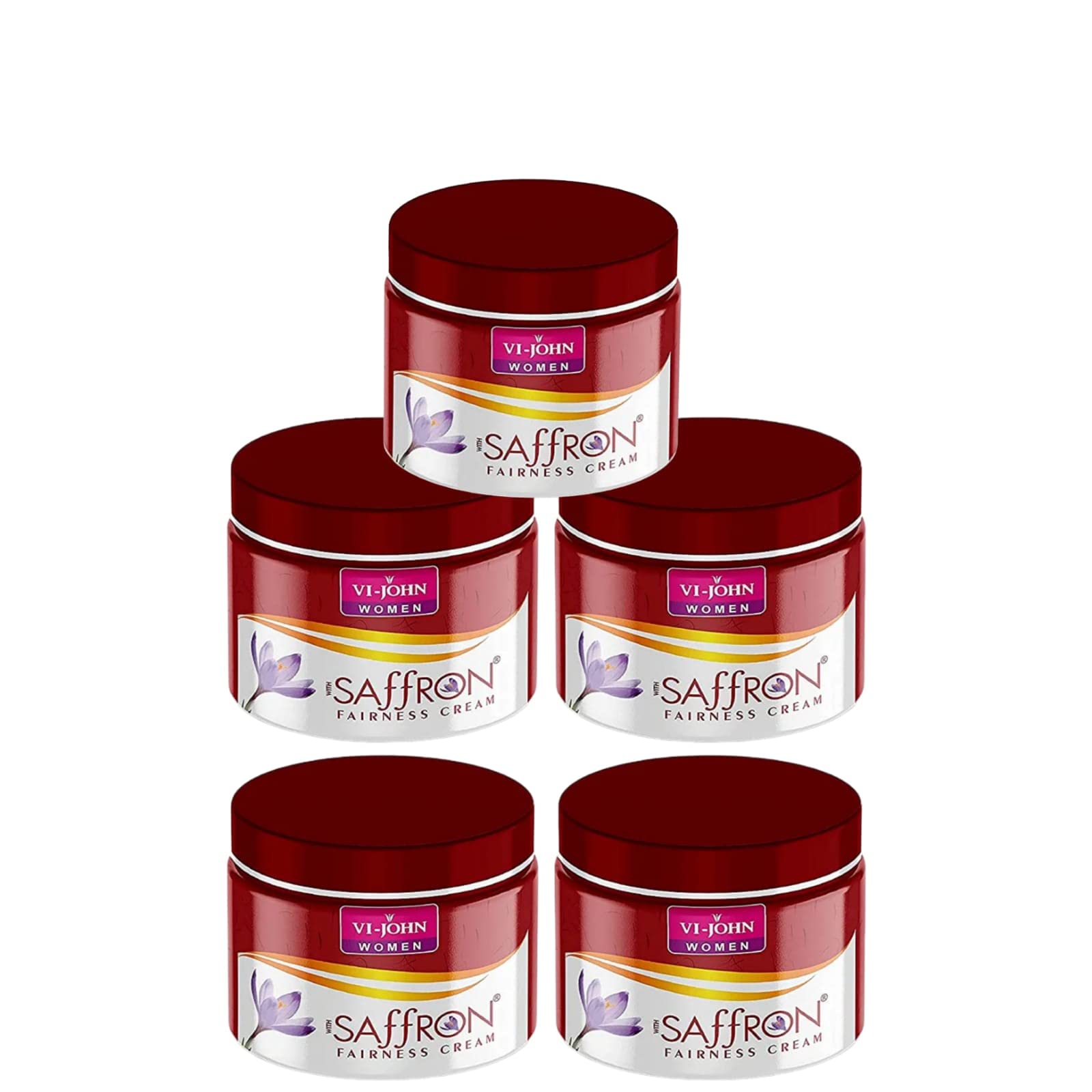 VI - JOHN Advanced Saffron Fairness Cream for Uneven Skin Tone | Chemical Free Face Cream for Radiant Glow and Dark Spots (All Type Skin) 50g Each Pack(Pack of 5)