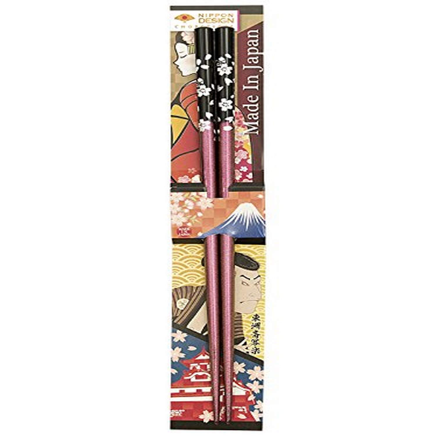 Tanaka Hashiten Japanese Nippon Design-Bashi Chopstick, 22.5cm, Silver Sakura-Violet