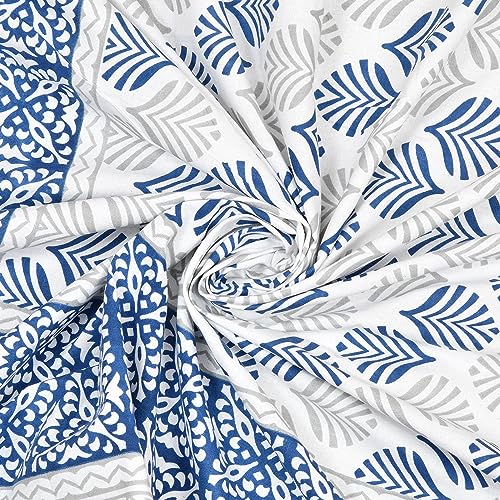 Image of BLOCKS OF INDIA 200Tc Diwan Set Cotton 8 Piece | Deewan Printed Bedsheet Sets For Living Room Hall (Set Of 8 Piece, 1-Bed Sheet | 2-Bolster Cover | 5-Cushion Cover (Color 19), Multicolor