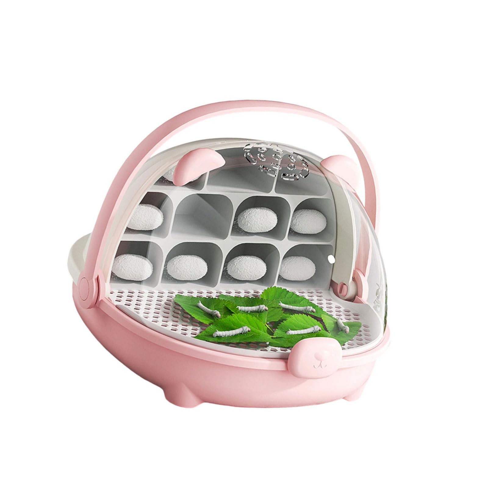 HDOYTXXM Silkworm Growth Chamber Clear Breeding Box Easy Carry with Handle for Transport Safe Habitat Cage Silkworm Habitat Box