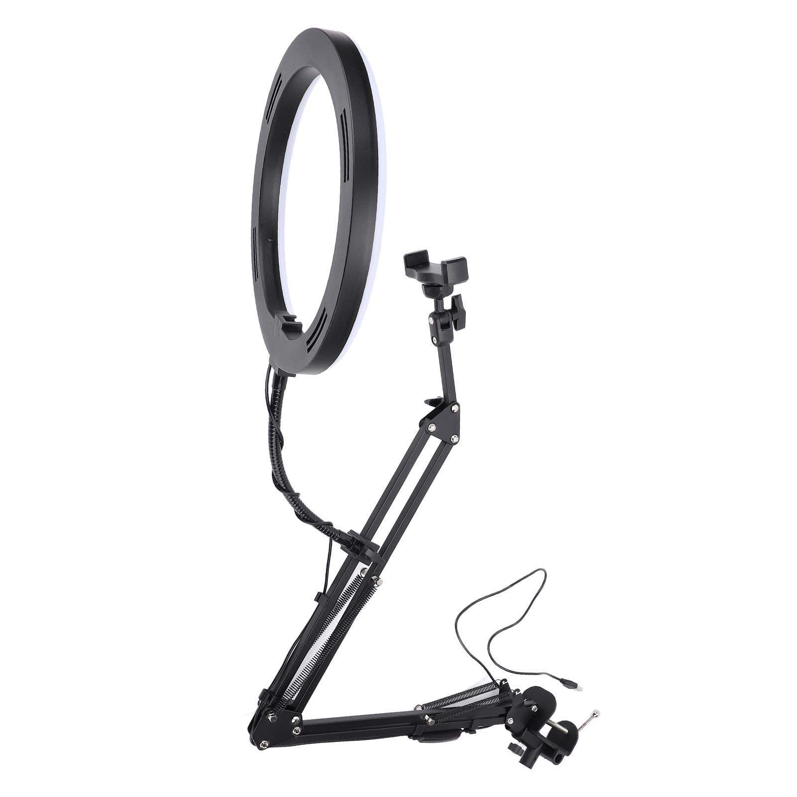AMONIDA Luce Ad Anello Regolabile per Trucco di Bellezza Streaming Live Lega di Alluminio Leggera e Portatile 35 Cm