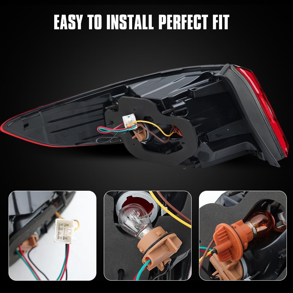 Right Halogen Tail Light Assembly For Hyundai Sonata 2015 2016 2017 Rear Brake Stop Lamp With Bulb Passenger Side 92402C2000 HY2805129