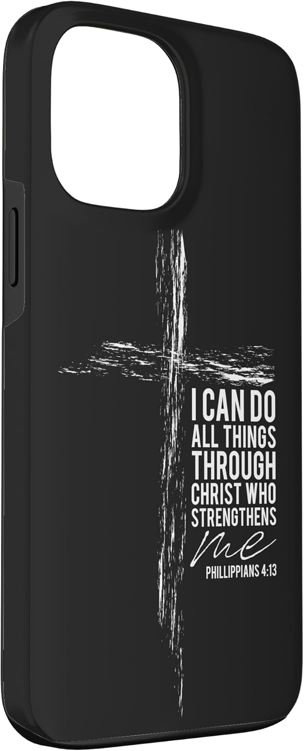 Christian Cross Religious Bible Verse Philippians 4:13 Faith Case for iPhone 13 Pro Max