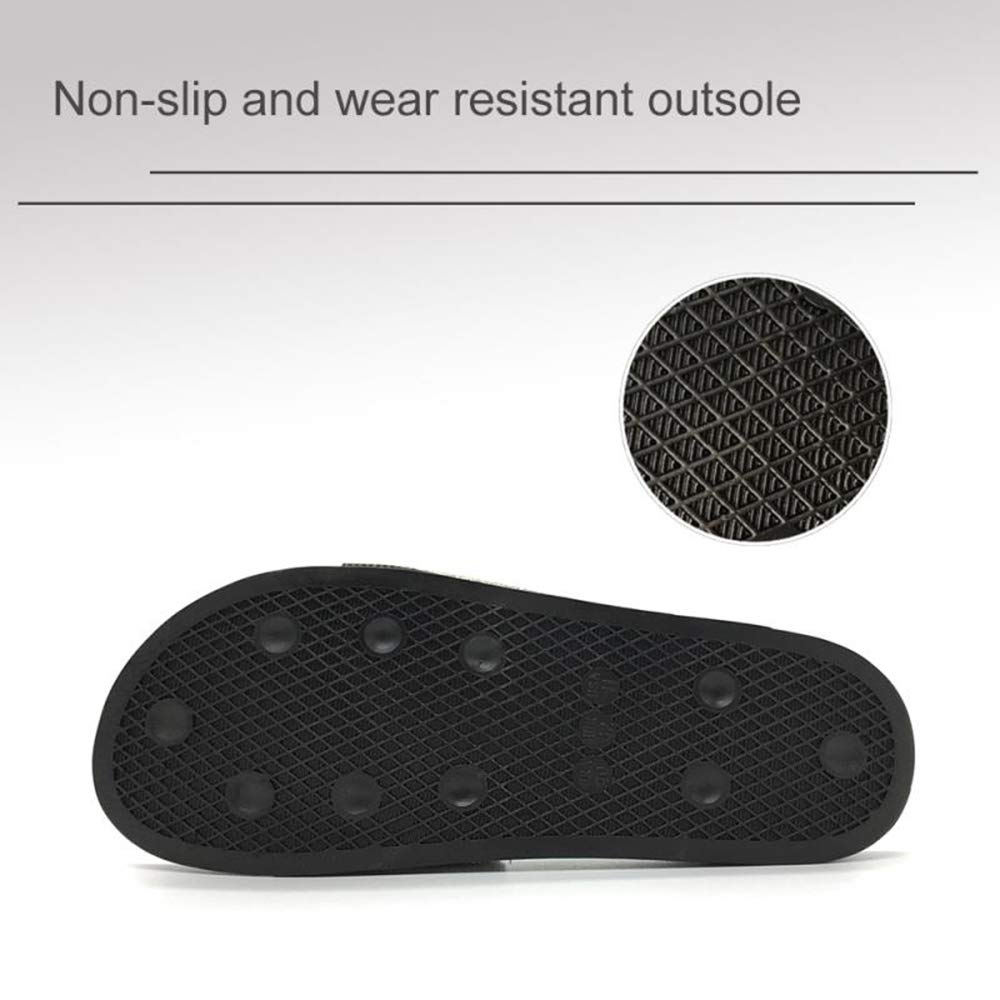 FUNKYMONKEY Women's Slides Rhinestone Glitter Slip On Footbed Platform Sandals