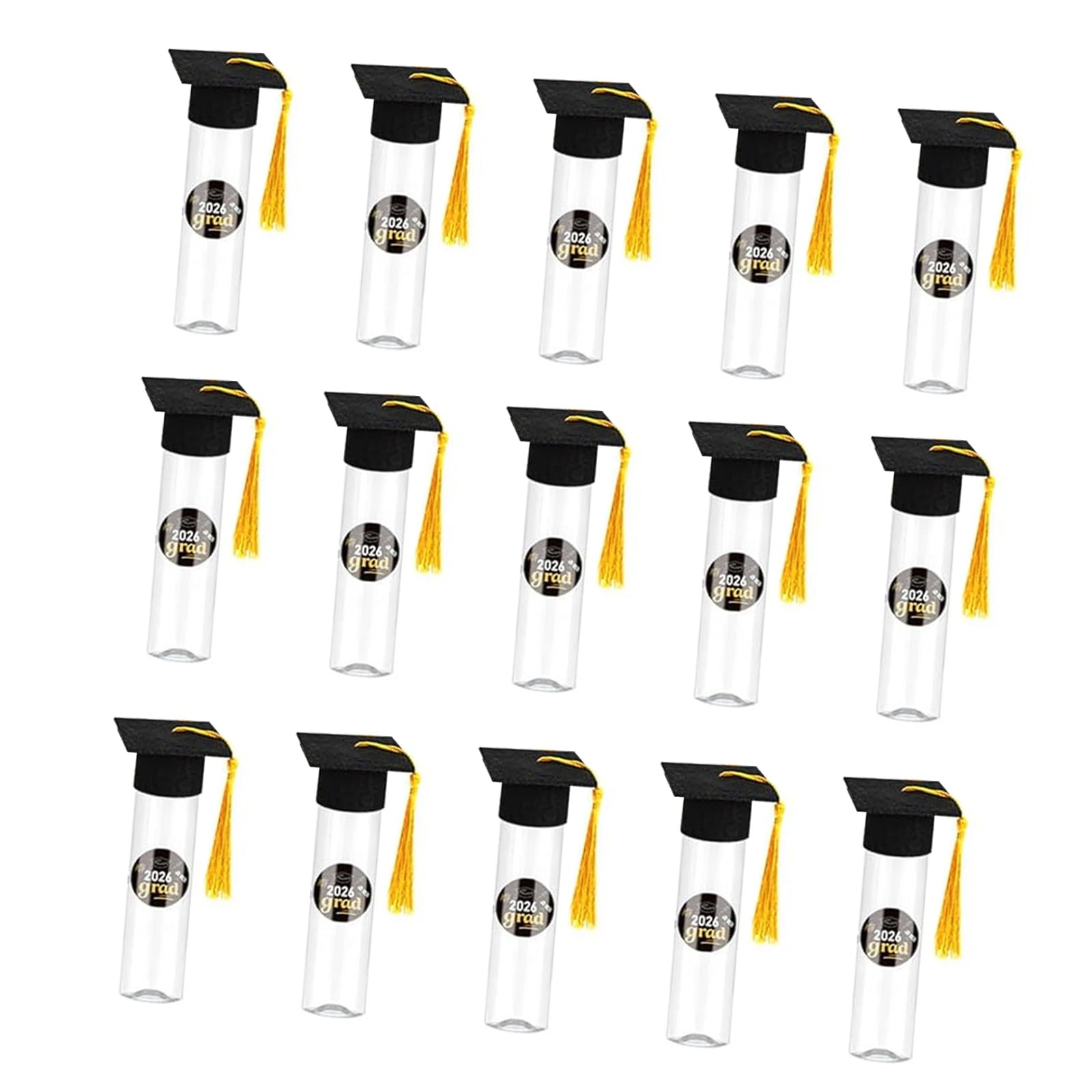 Oxxggkao Of 15 See Through Candy Tubes Including Completion Cap Toppers and Labels for Occasion Giveaways Present Gifts for Guests
