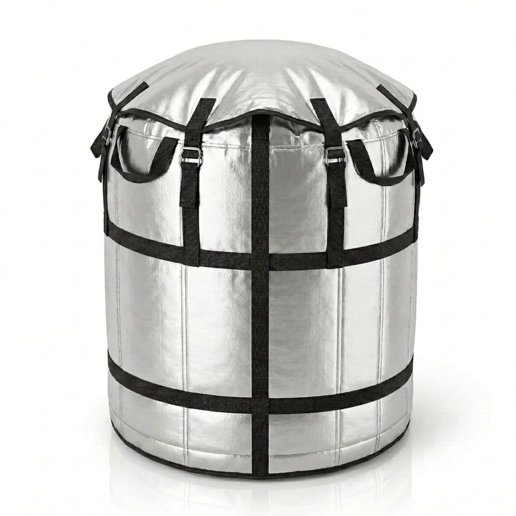 Drumstone 10 𝒀𝒆𝒂𝒓𝒔 𝑾𝒂𝒓𝒓𝒂𝒏𝒕𝒚 500 Litre Insulated Water Tank Cover UV Resistant Heat Proof Foil Heavy Duty Waterproof Dustproof Outdoor Overhead Tank Cover with Secure Straps-image-29
